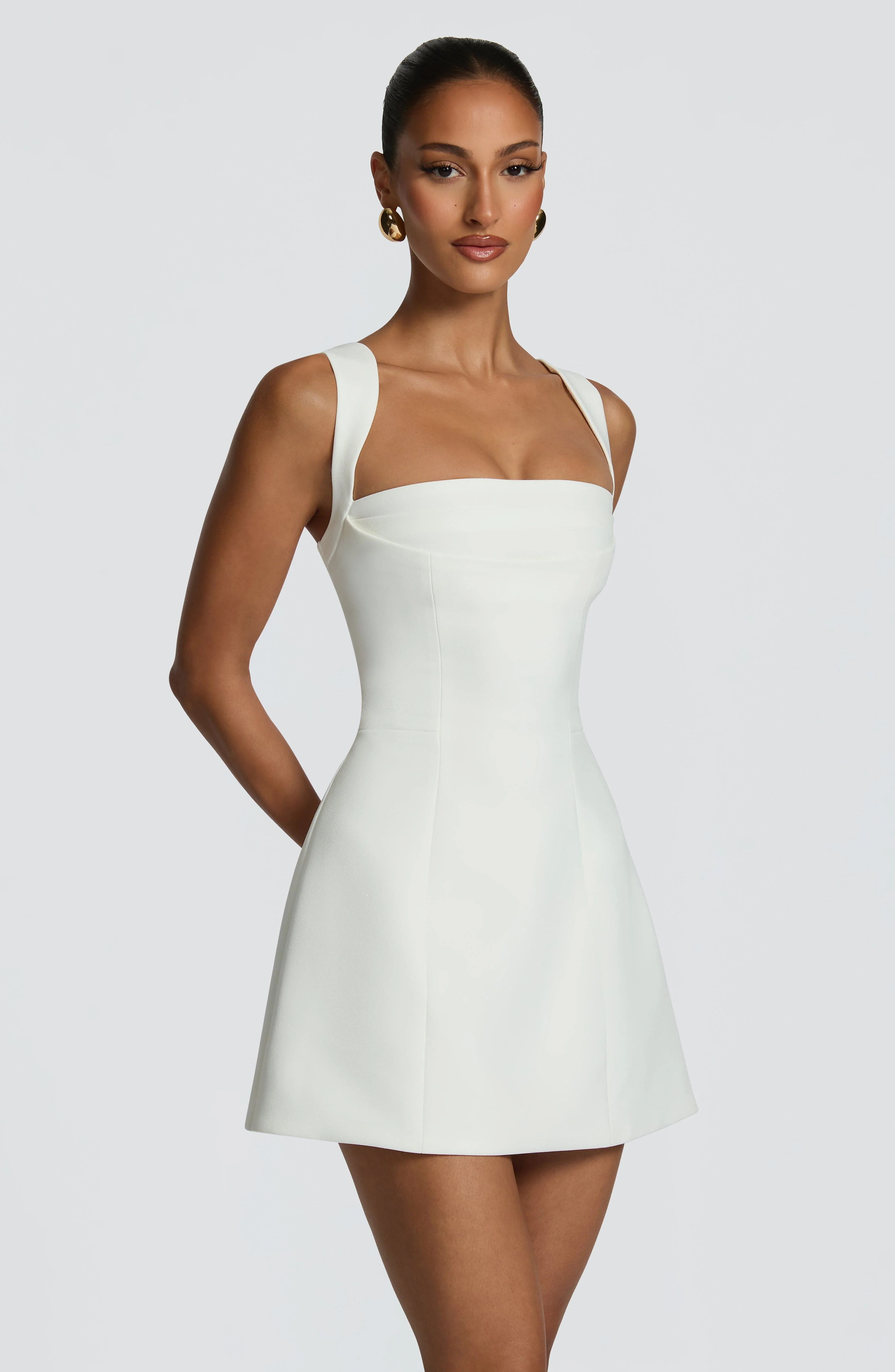 Iona Mini Dress - Ivory - Image 3