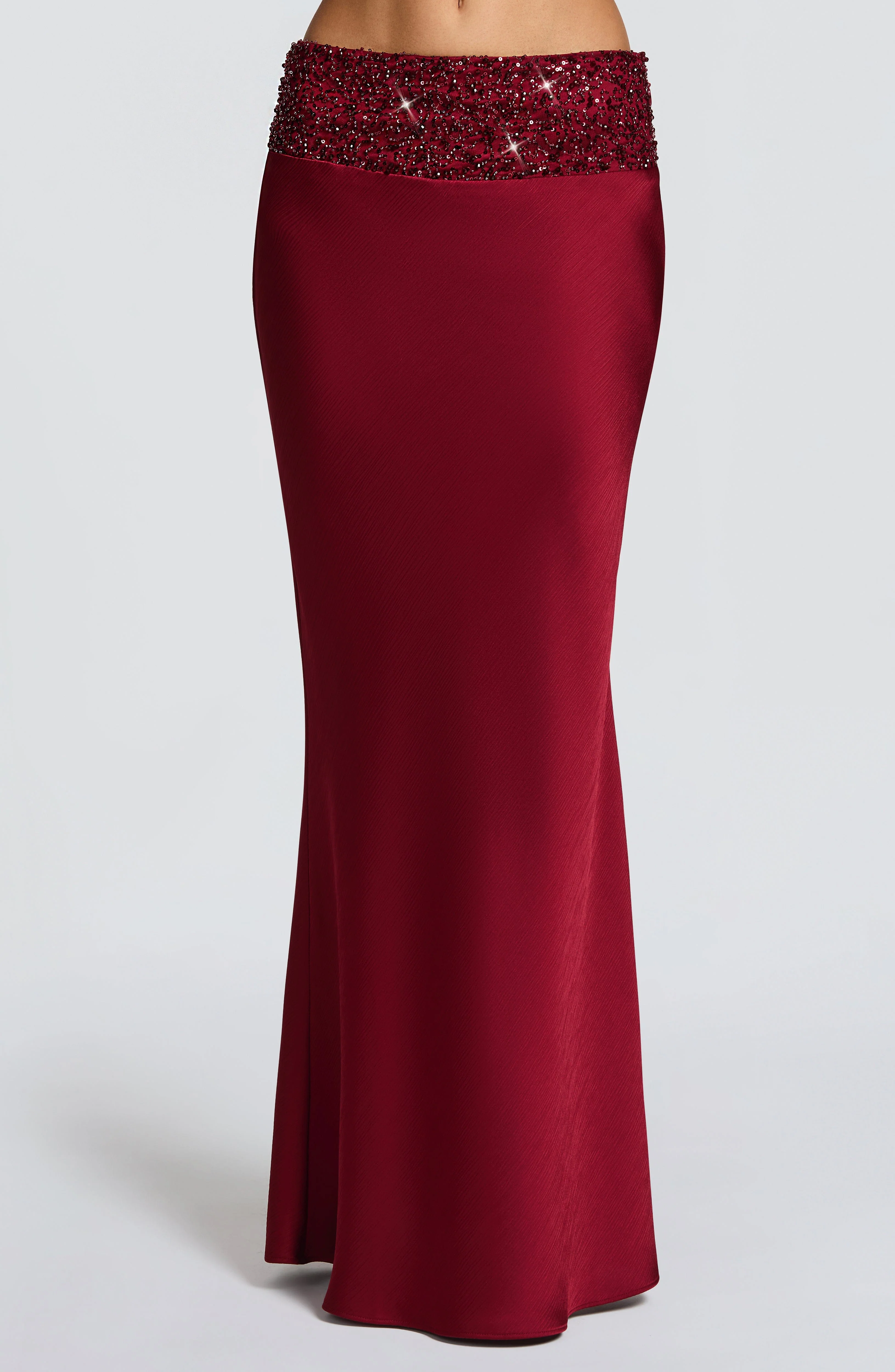 Ira Maxi Skirt - Burgundy - Image 4