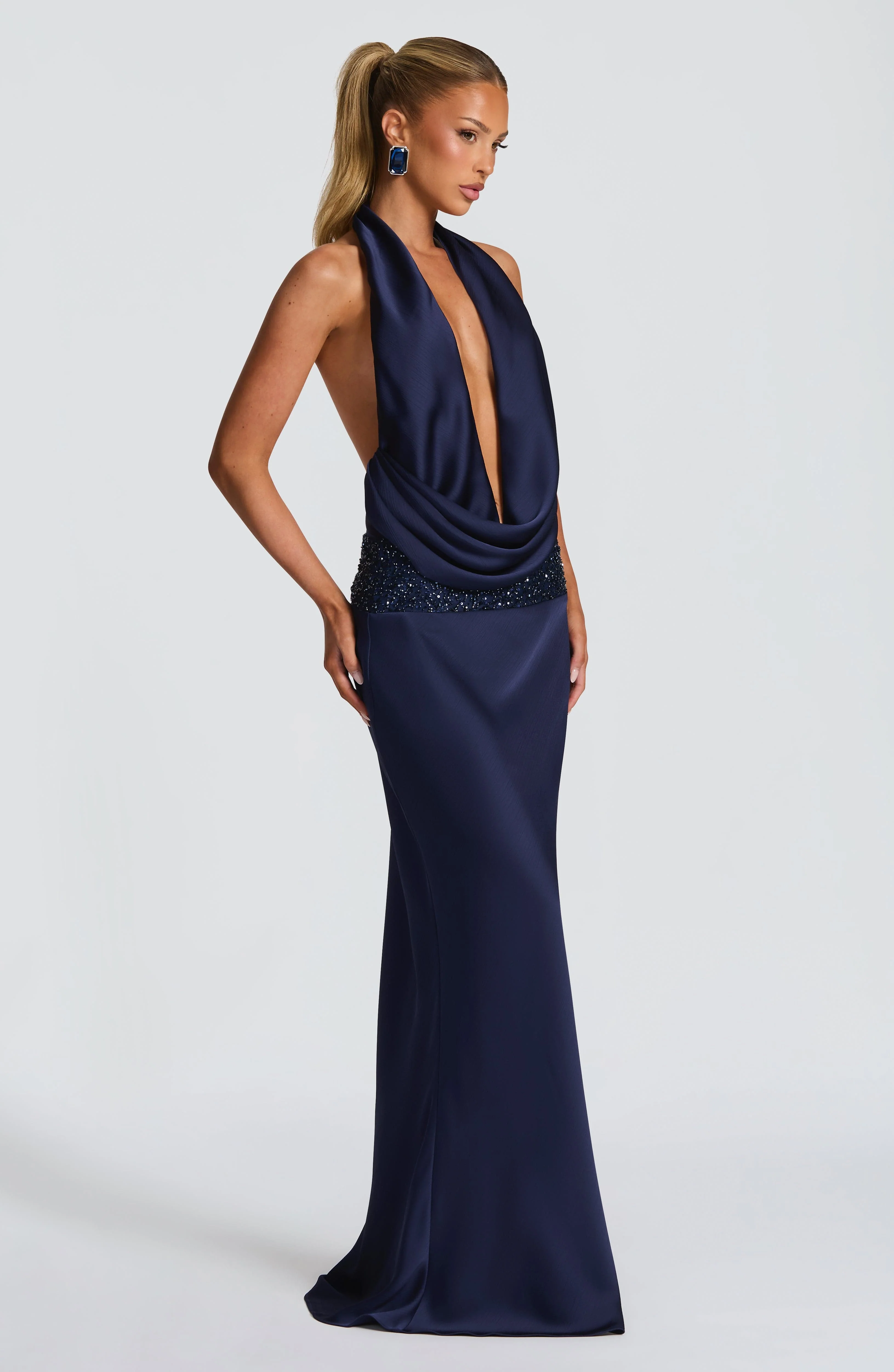 Ira Maxi Skirt - Navy - Image 8