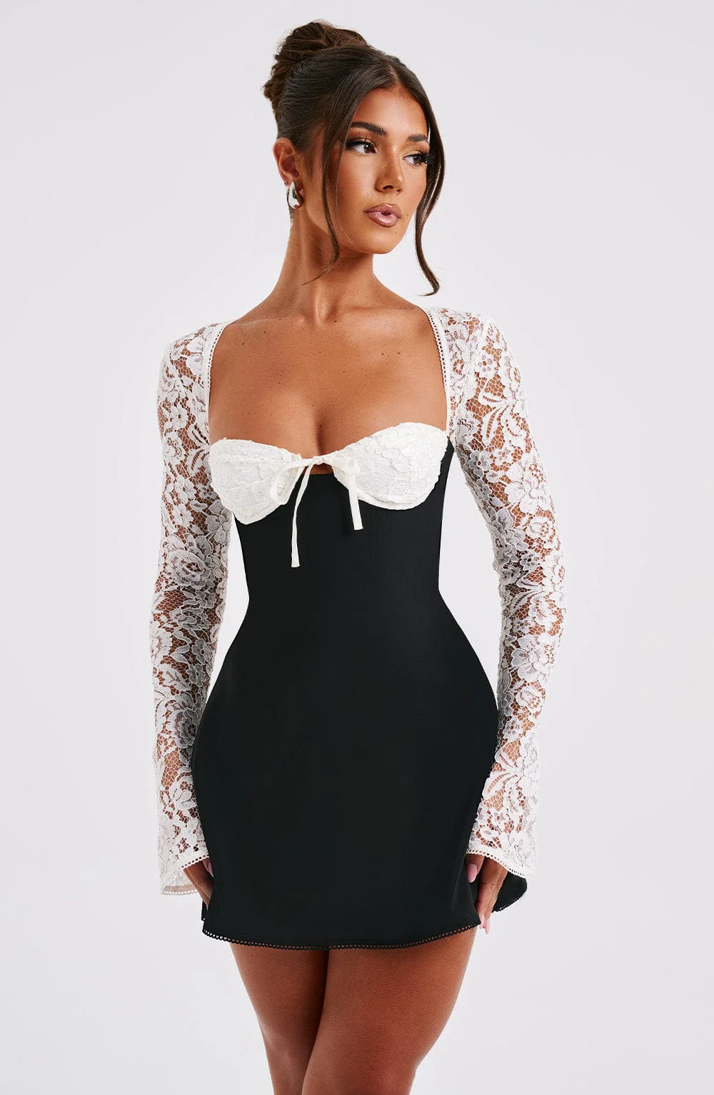 Jacinta Mini Dress - Black/White - Image 10