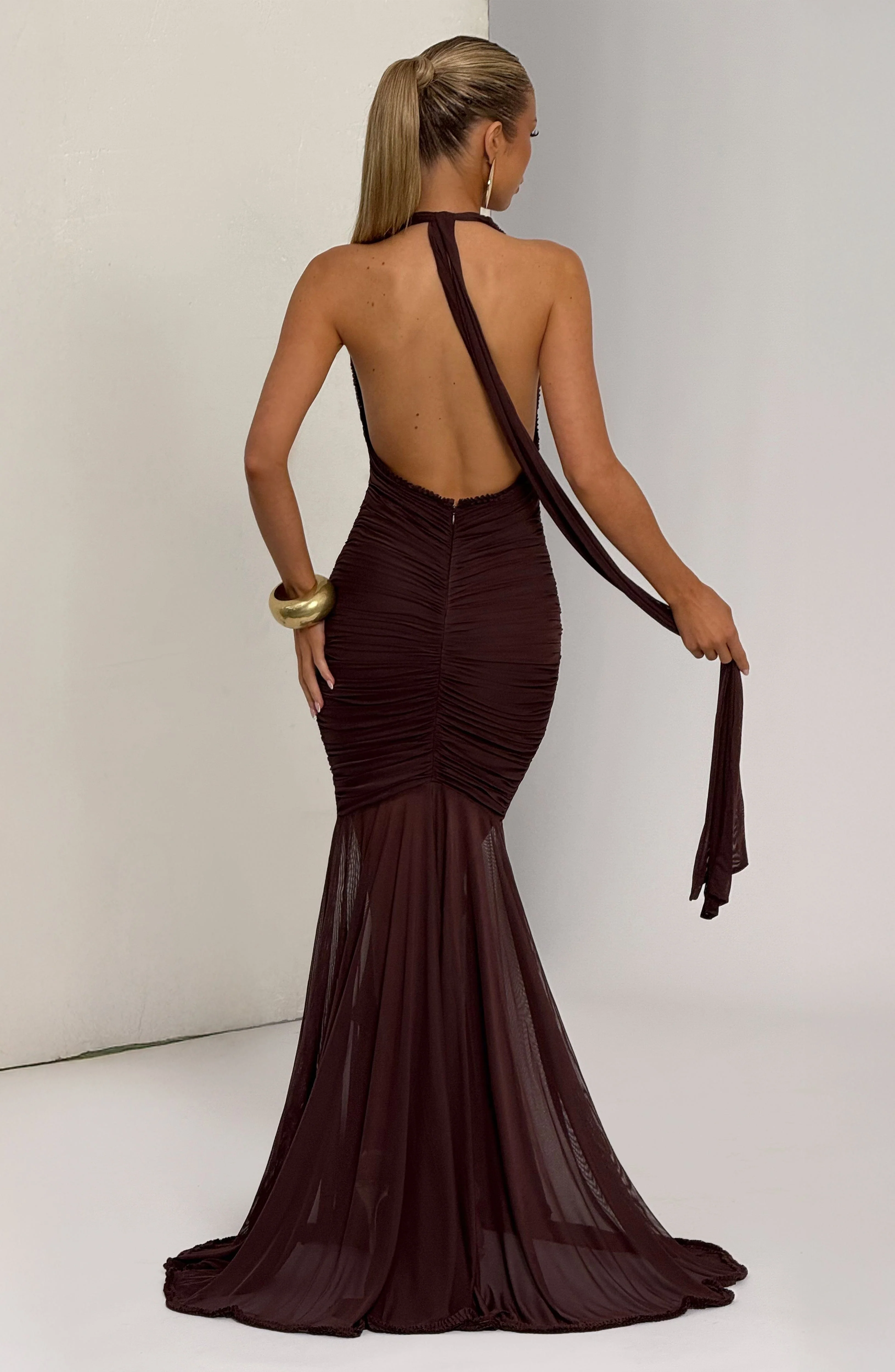 Janessa Maxi Dress - Plum Brown - Image 9