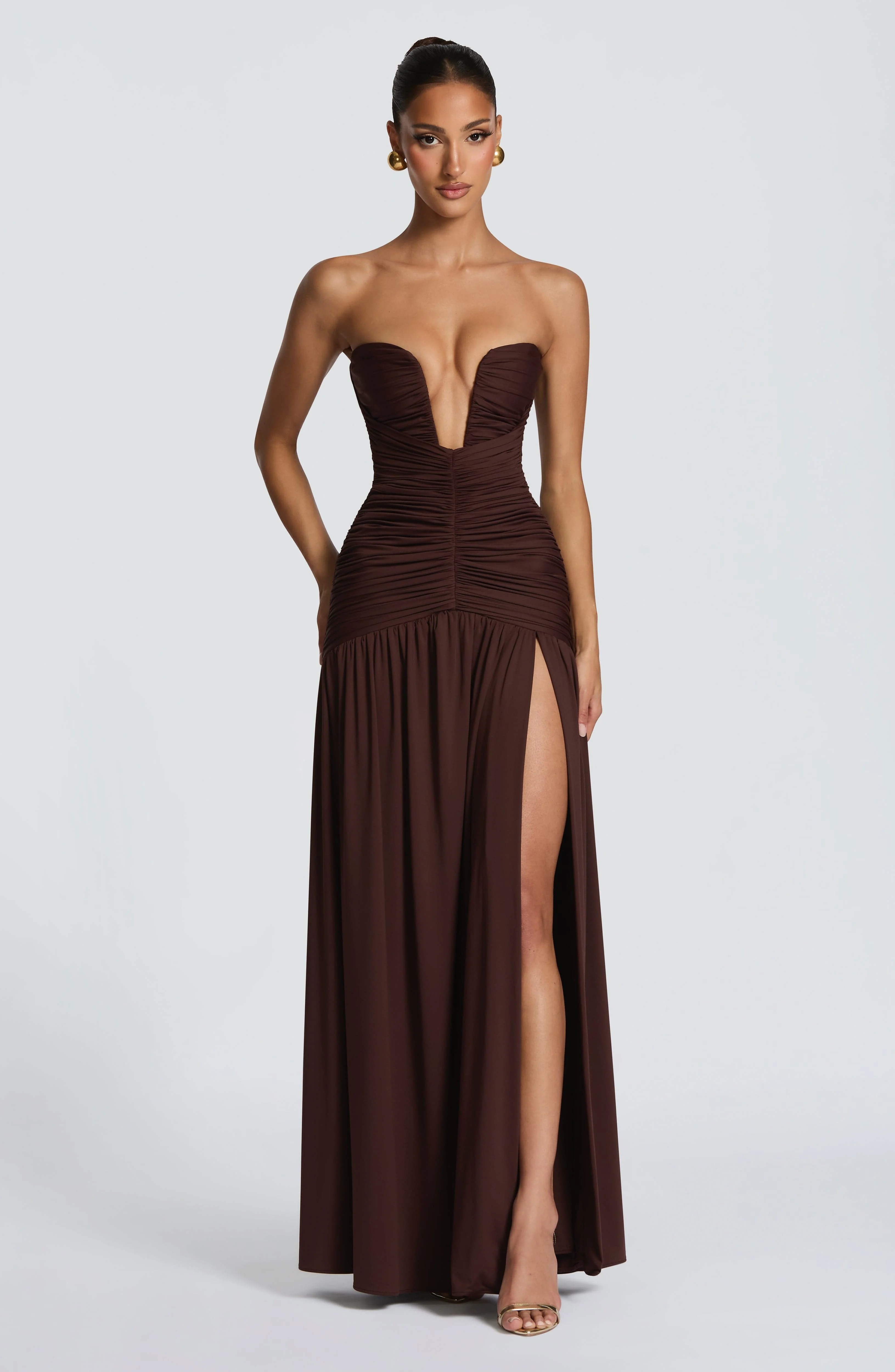 Junia Maxi Dress - Plum Brown - Image 11