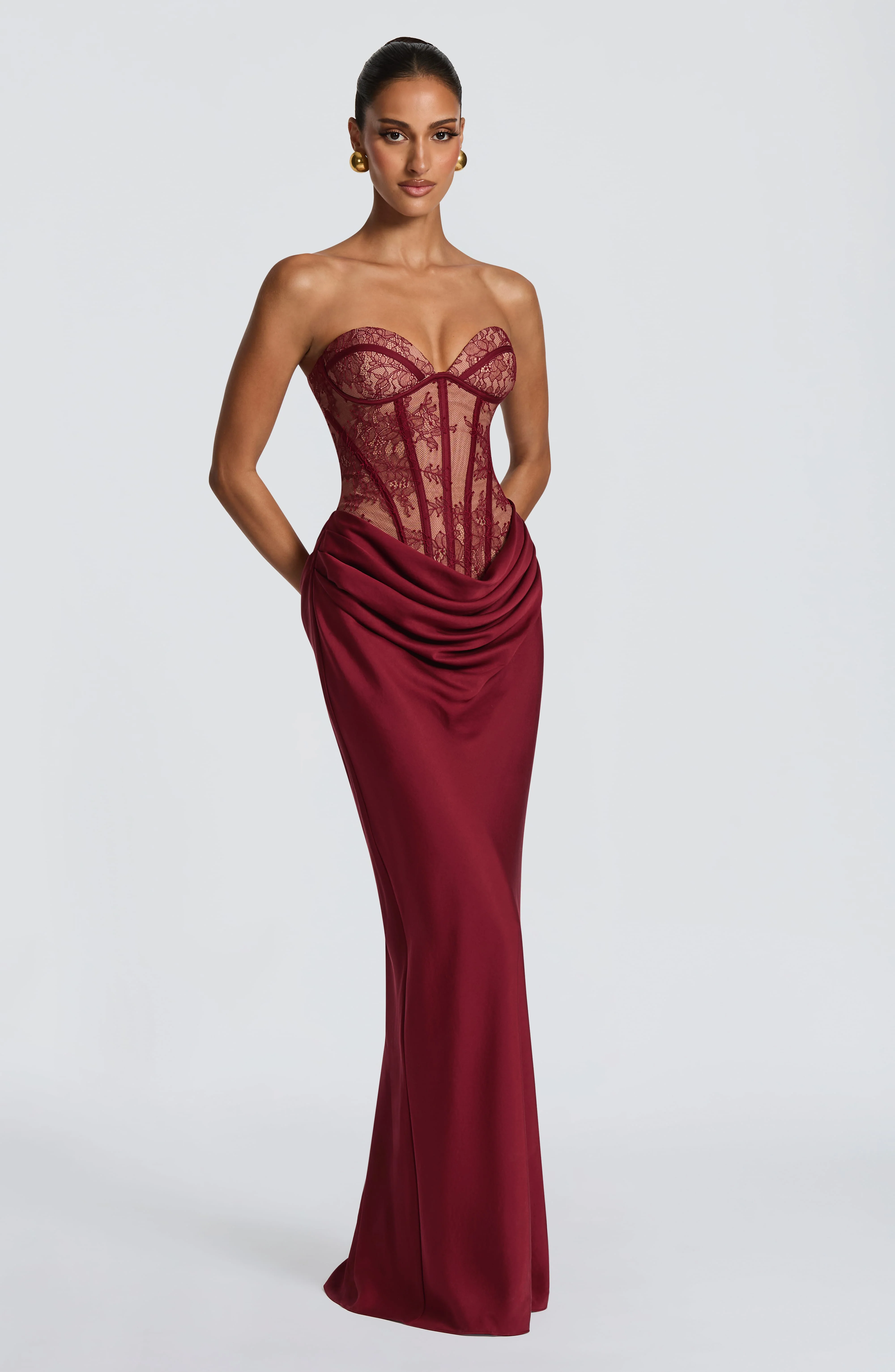 Kathleen Maxi Dress - Burgundy - Image 5