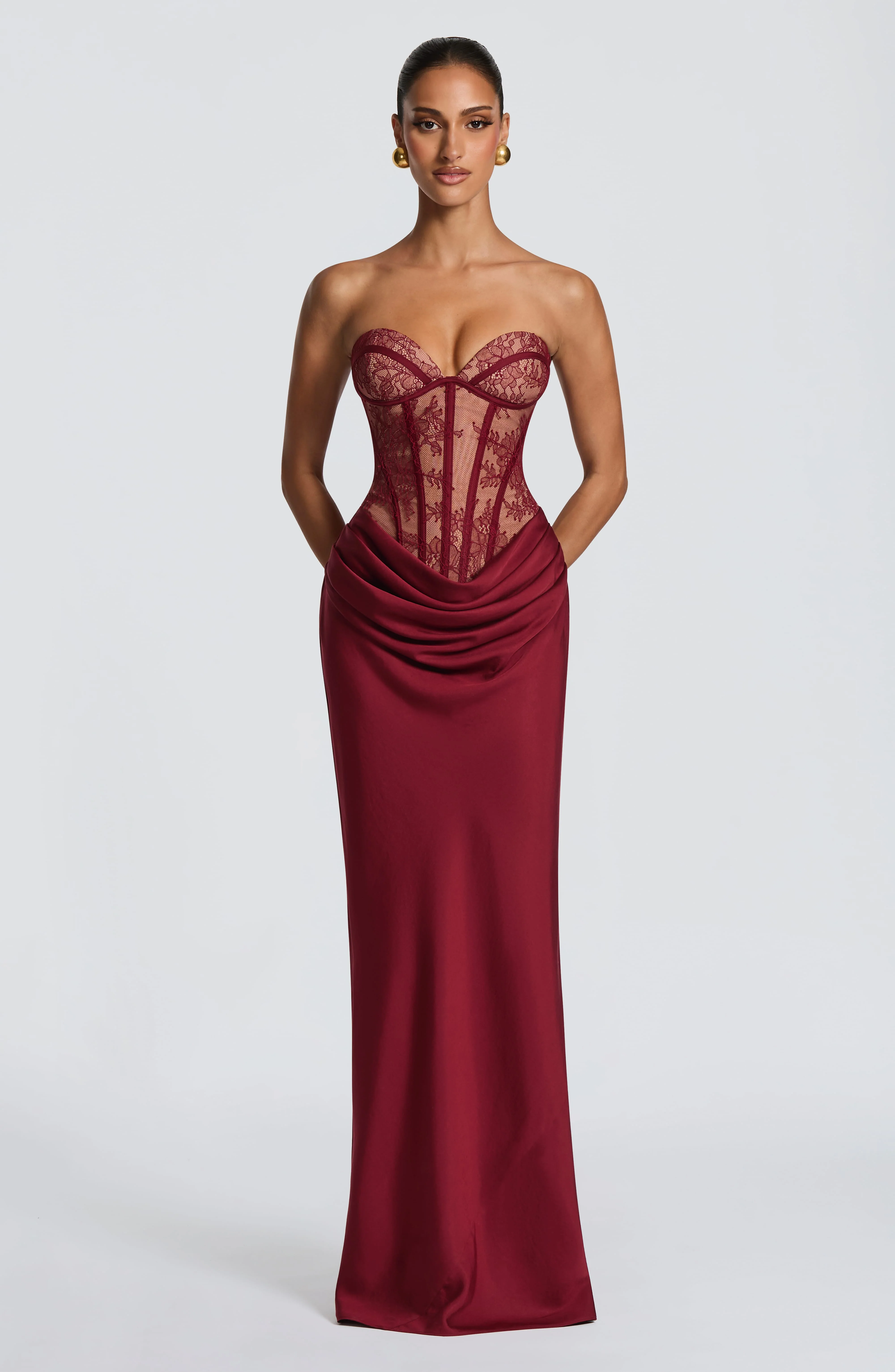 Kathleen Maxi Dress - Burgundy - Image 7