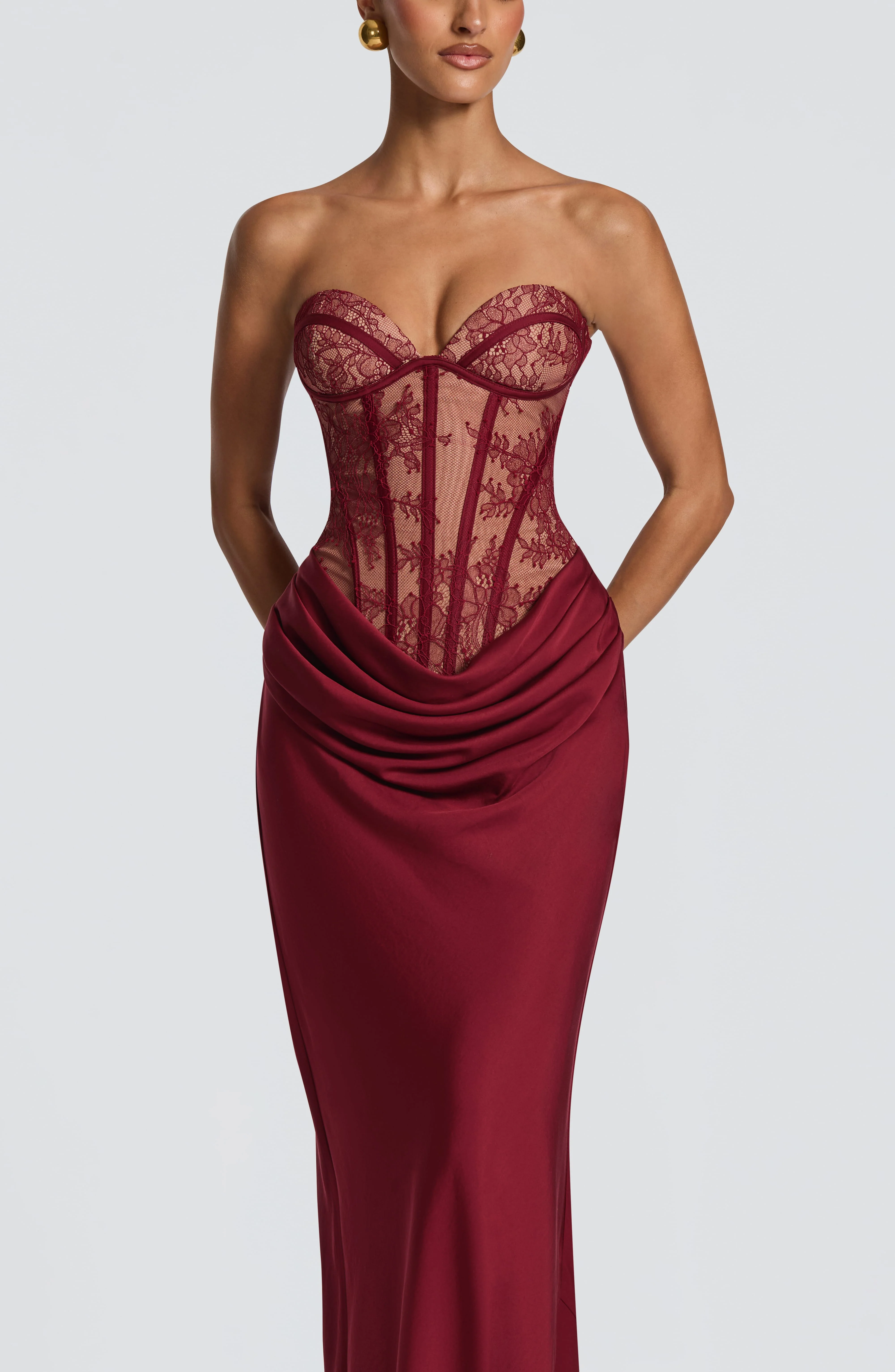 Kathleen Maxi Dress - Burgundy - Image 8