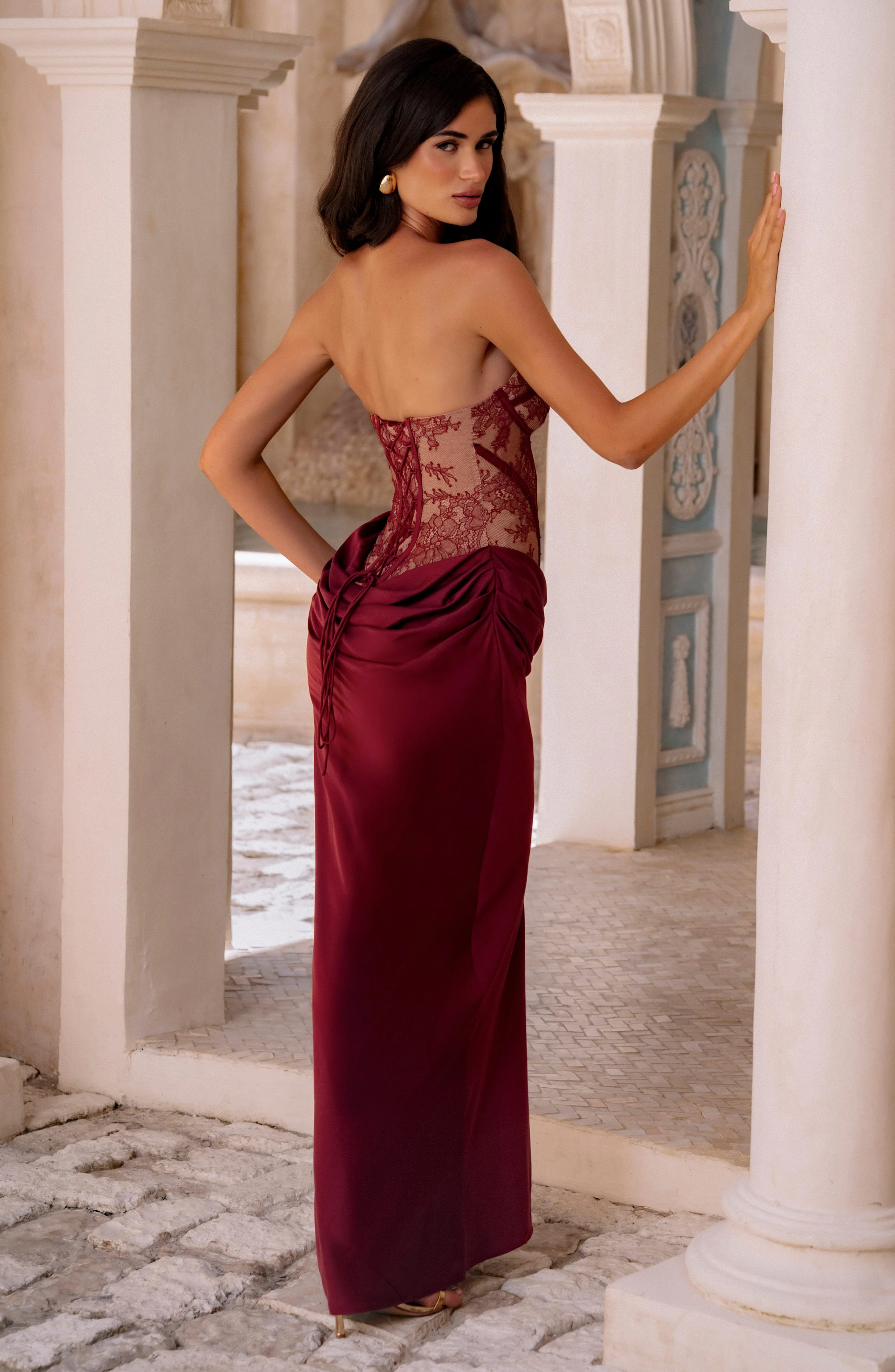 Kathleen Maxi Dress - Burgundy - Image 9