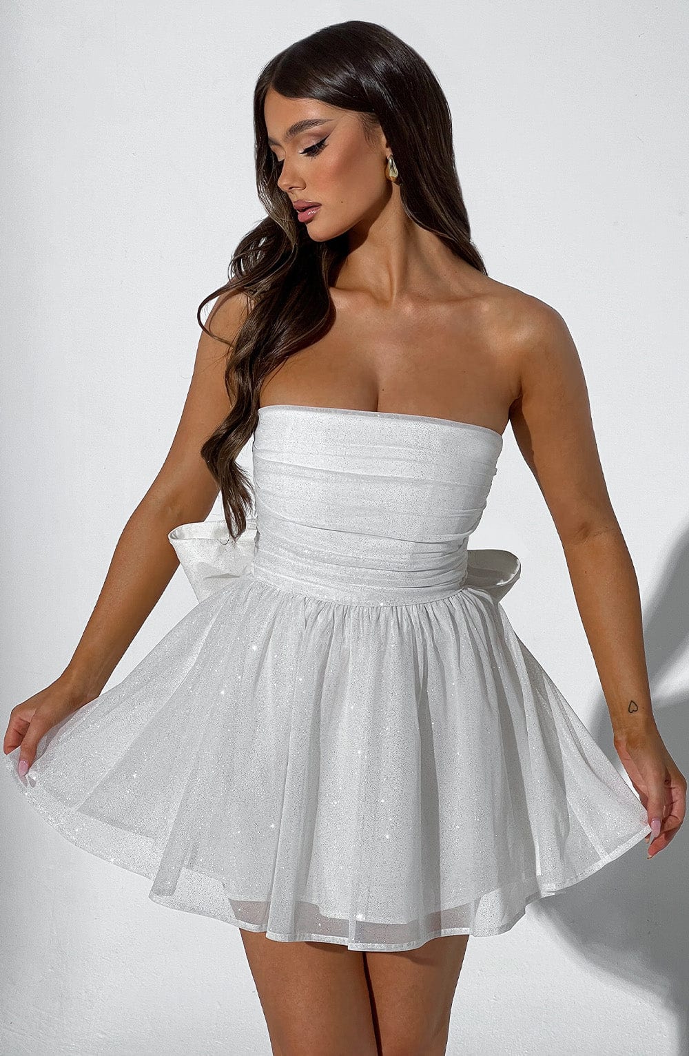 Katrina Mini Dress - Ivory Sparkle - Image 8