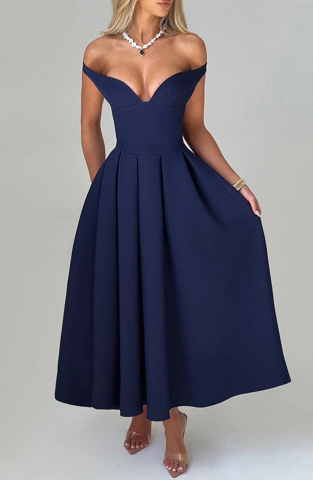 Lanetta Midi Dress - Navy - Image 4