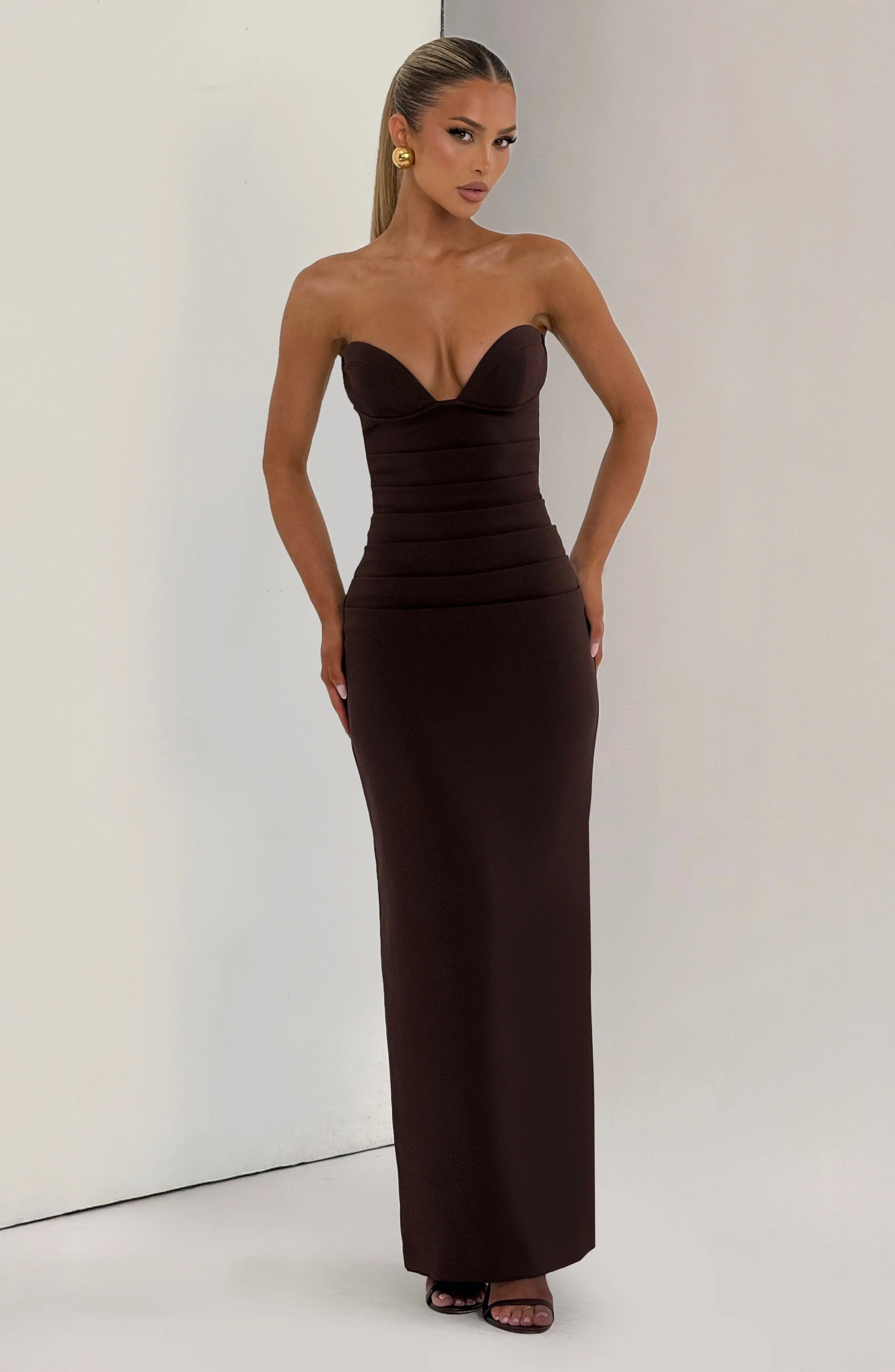 Lindsey Maxi Dress - Plum Brown - Image 12