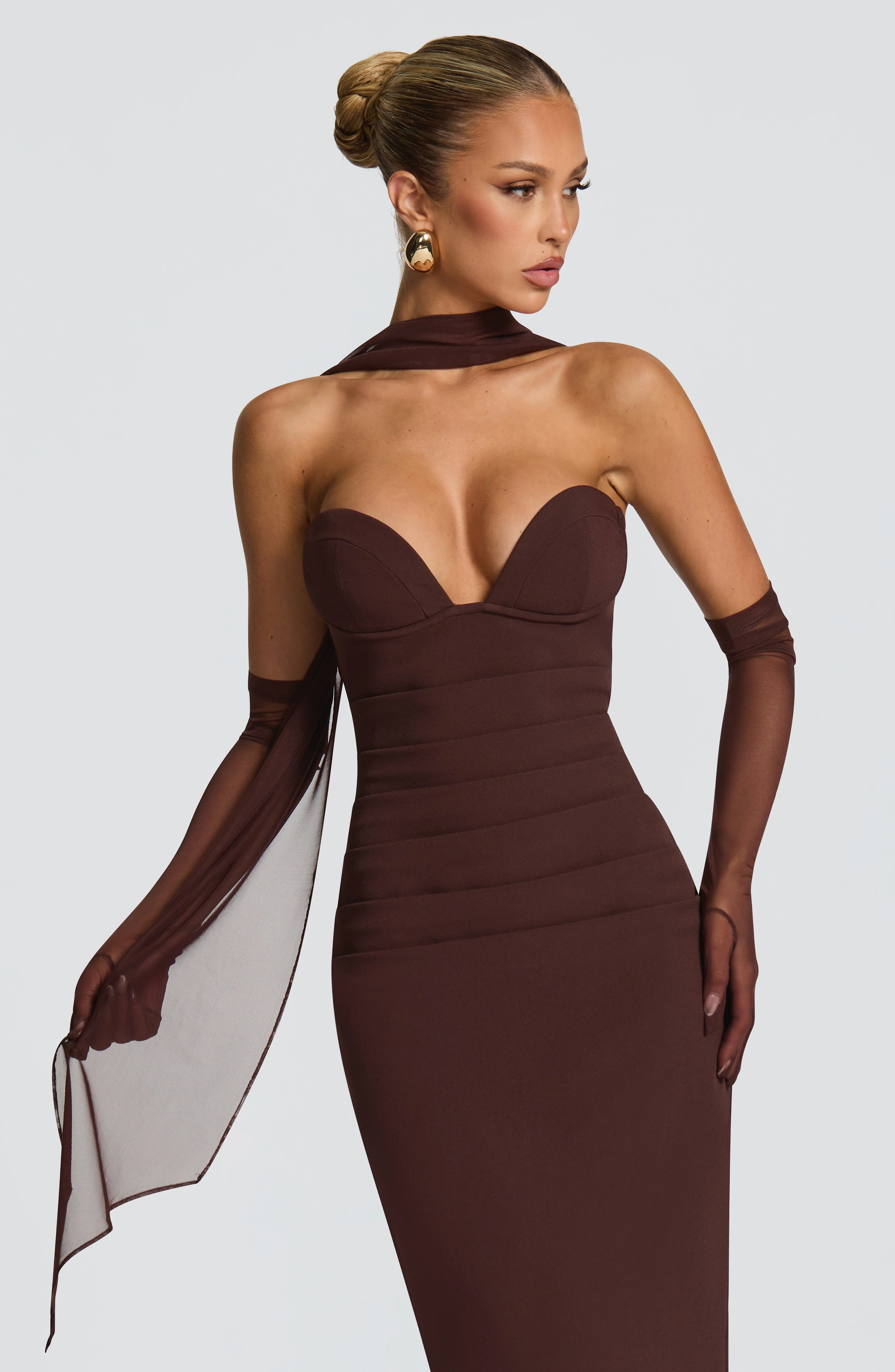 Lindsey Maxi Dress - Plum Brown - Image 7