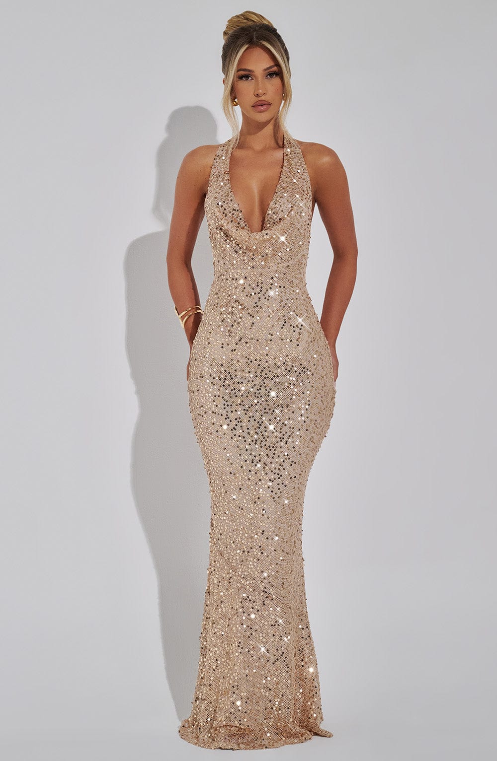 Lorena Maxi Dress - Gold Lined - Image 4