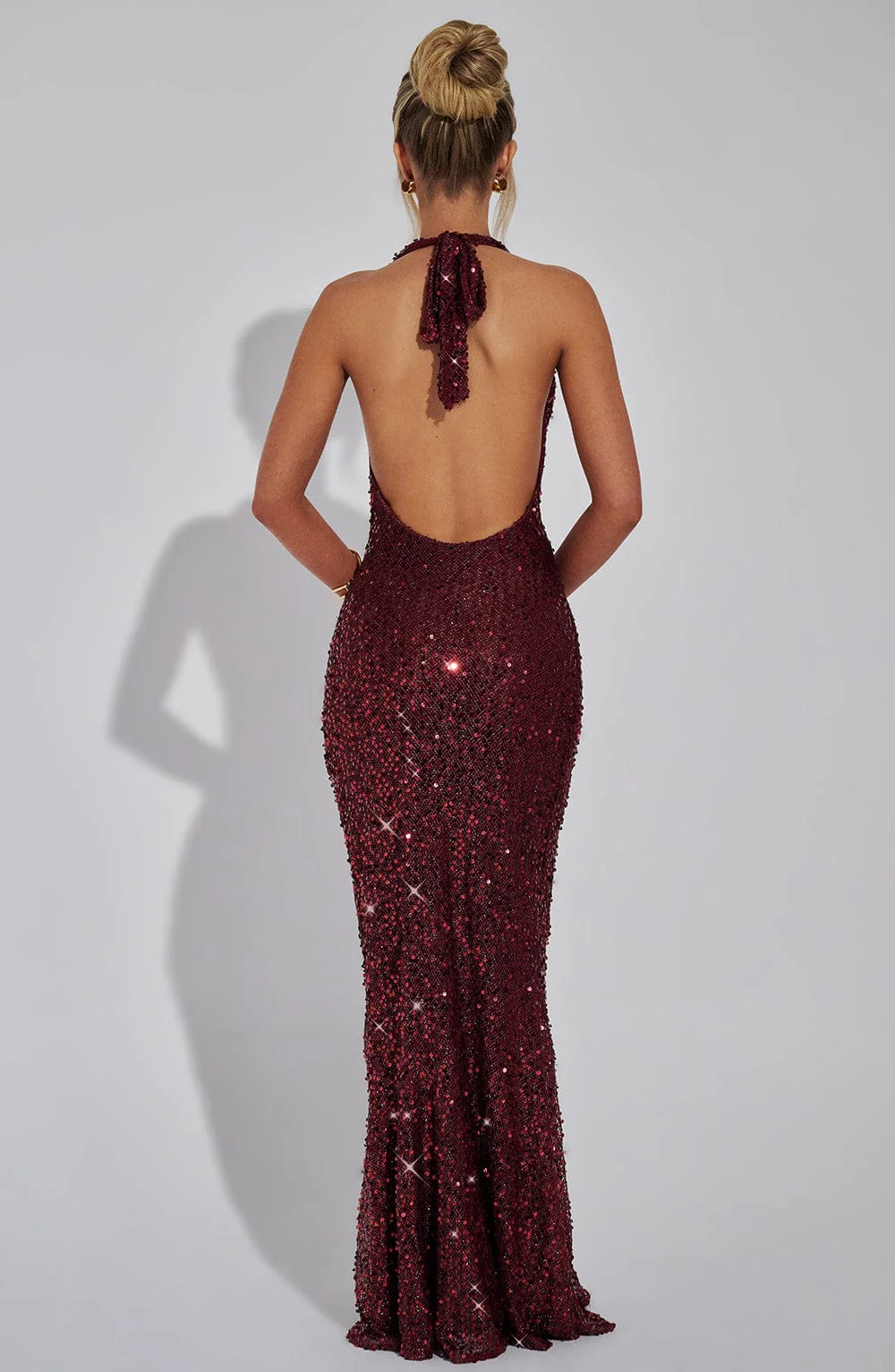 Lorena Maxi Dress - Wine Lined - Image 5