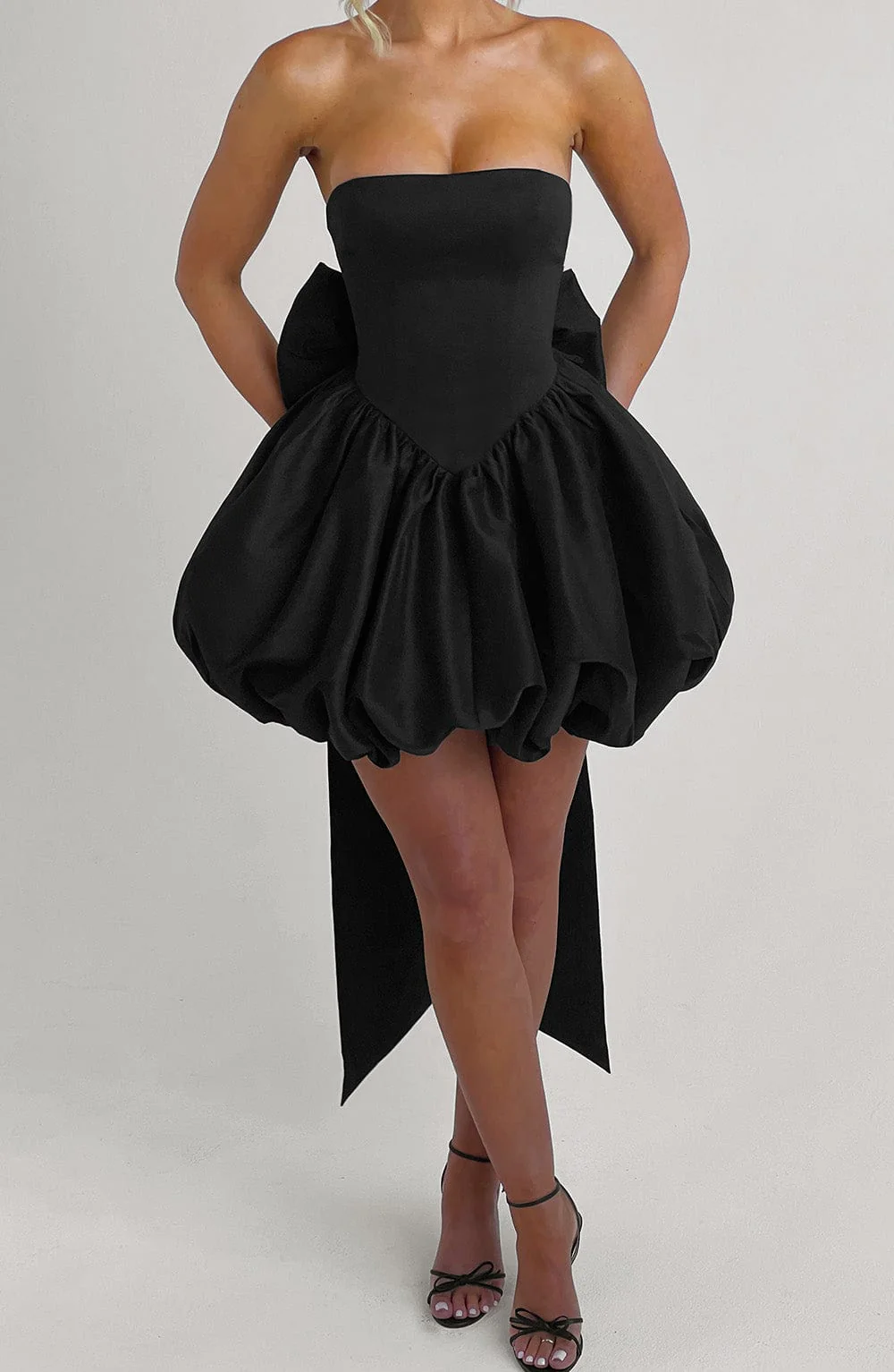Lotus Mini Dress - Black - Image 11