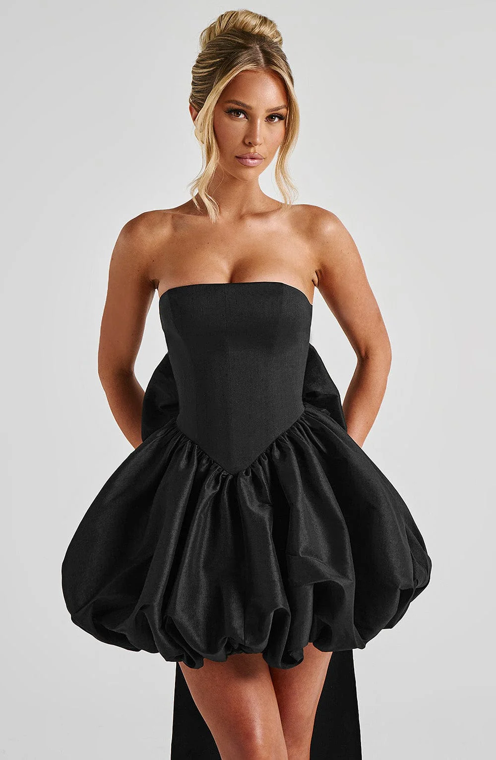 Lotus Mini Dress - Black - Image 5