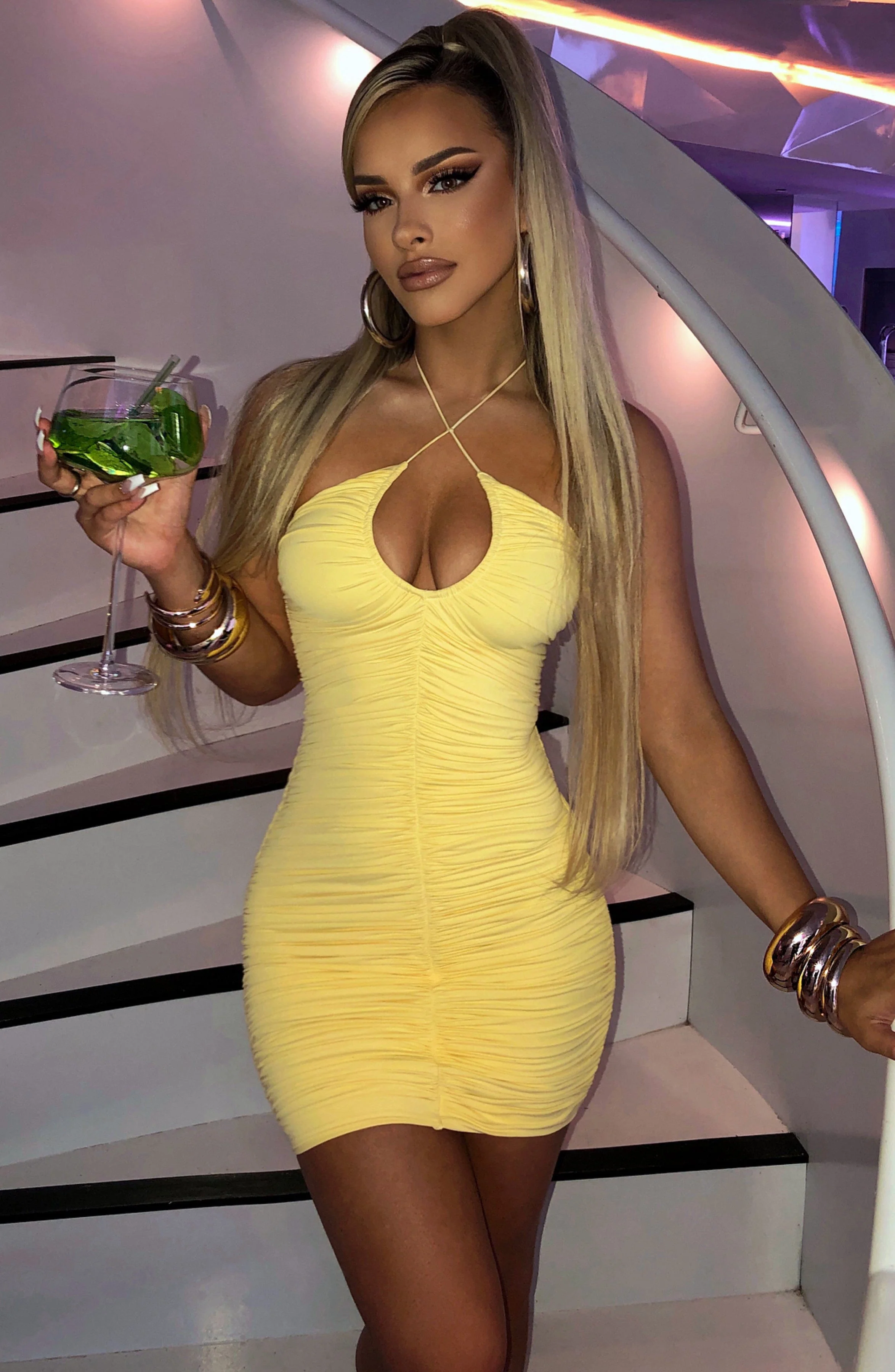 Luci Mini Dress - Lemon - Image 7