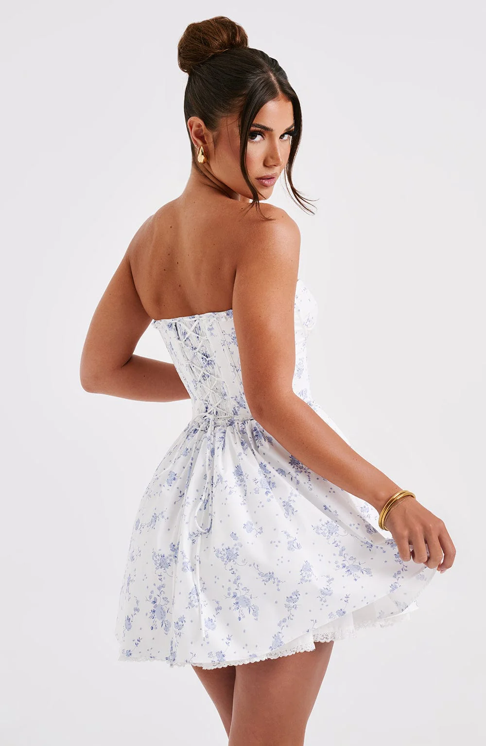 Maeve Mini Dress - Blue Ditsy Print - Image 4