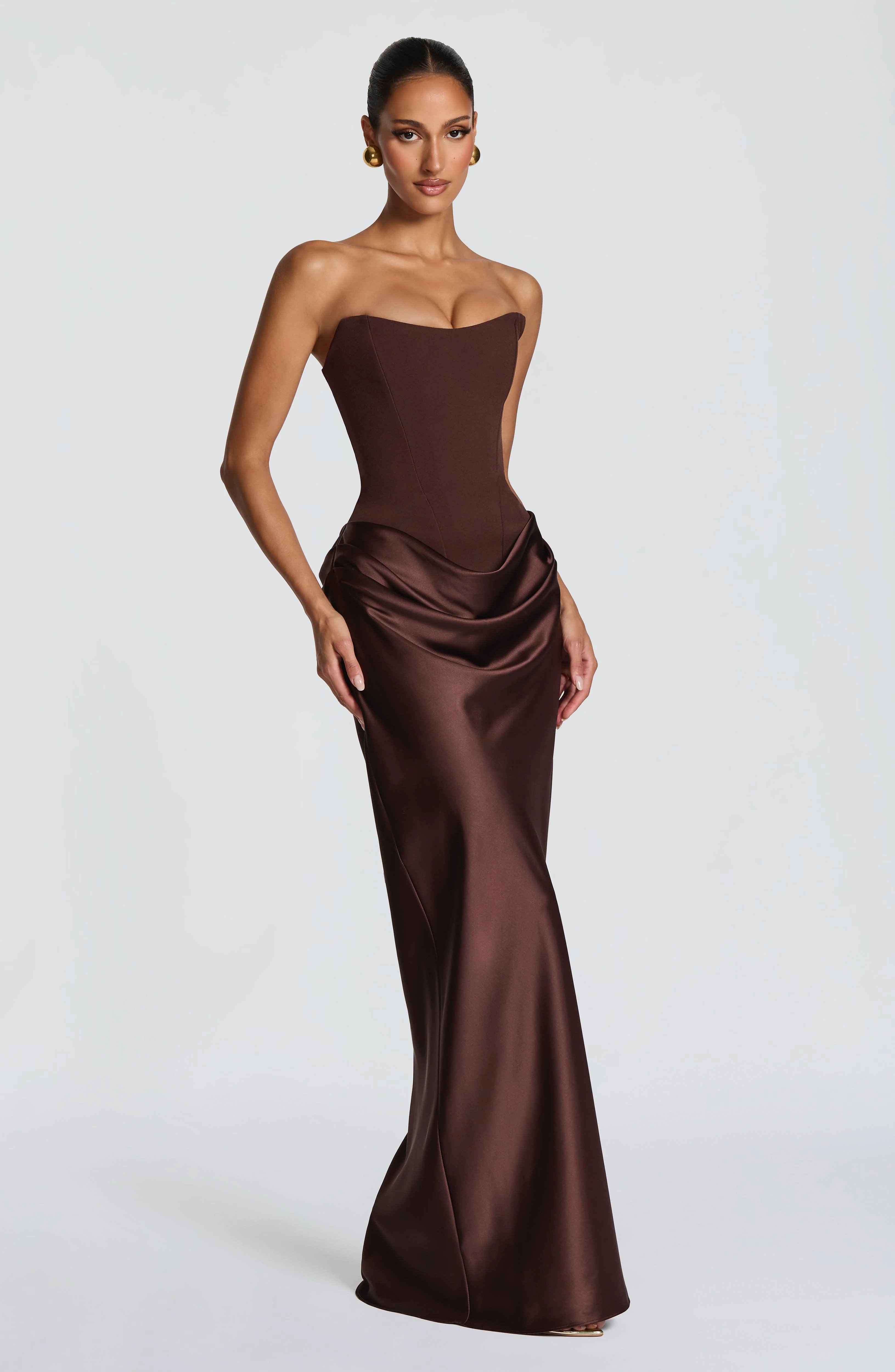 Maggie Maxi Dress - Plum Brown - Image 3