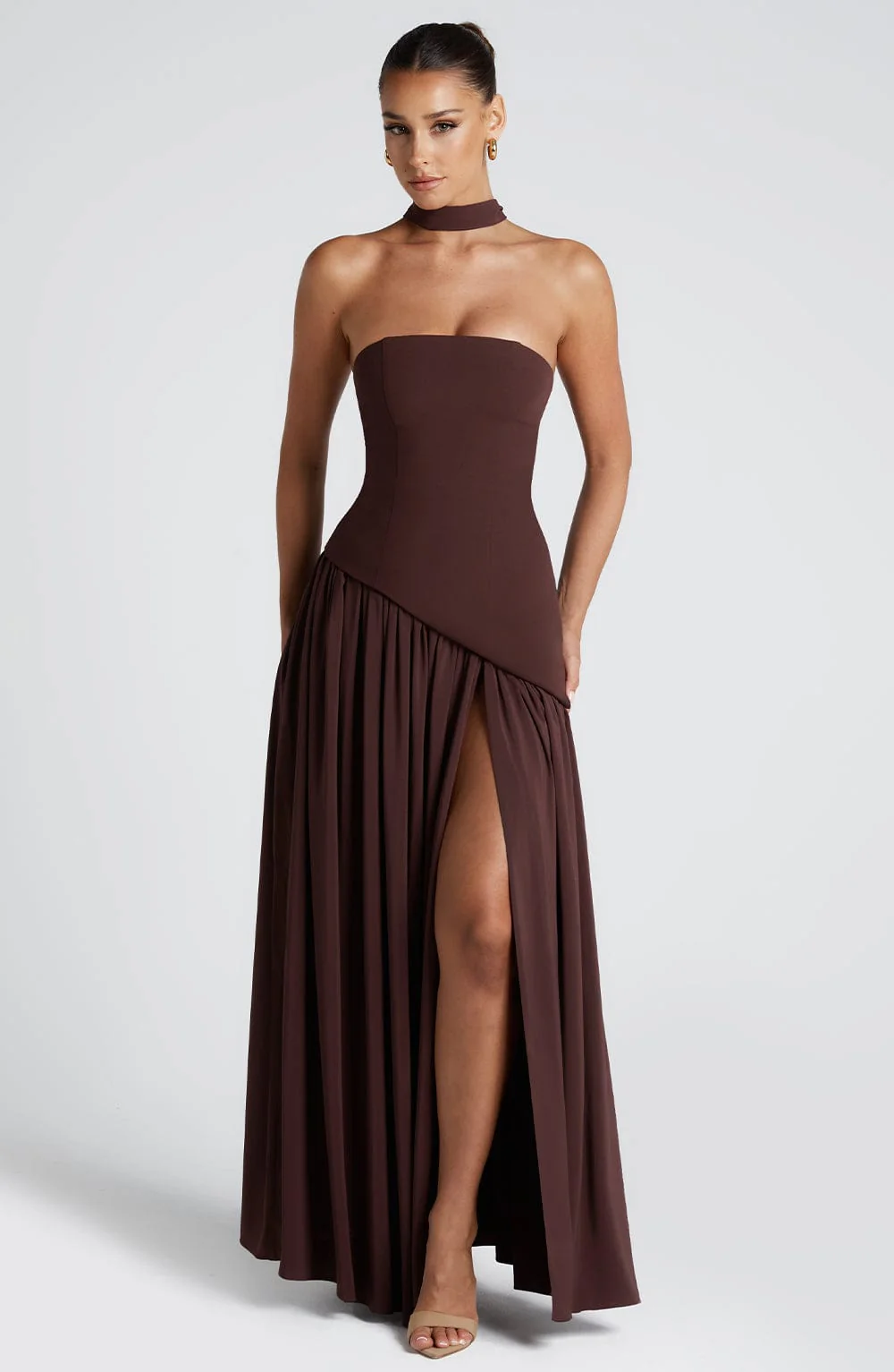 Maliyah Maxi Dress - Plum Brown - Image 9