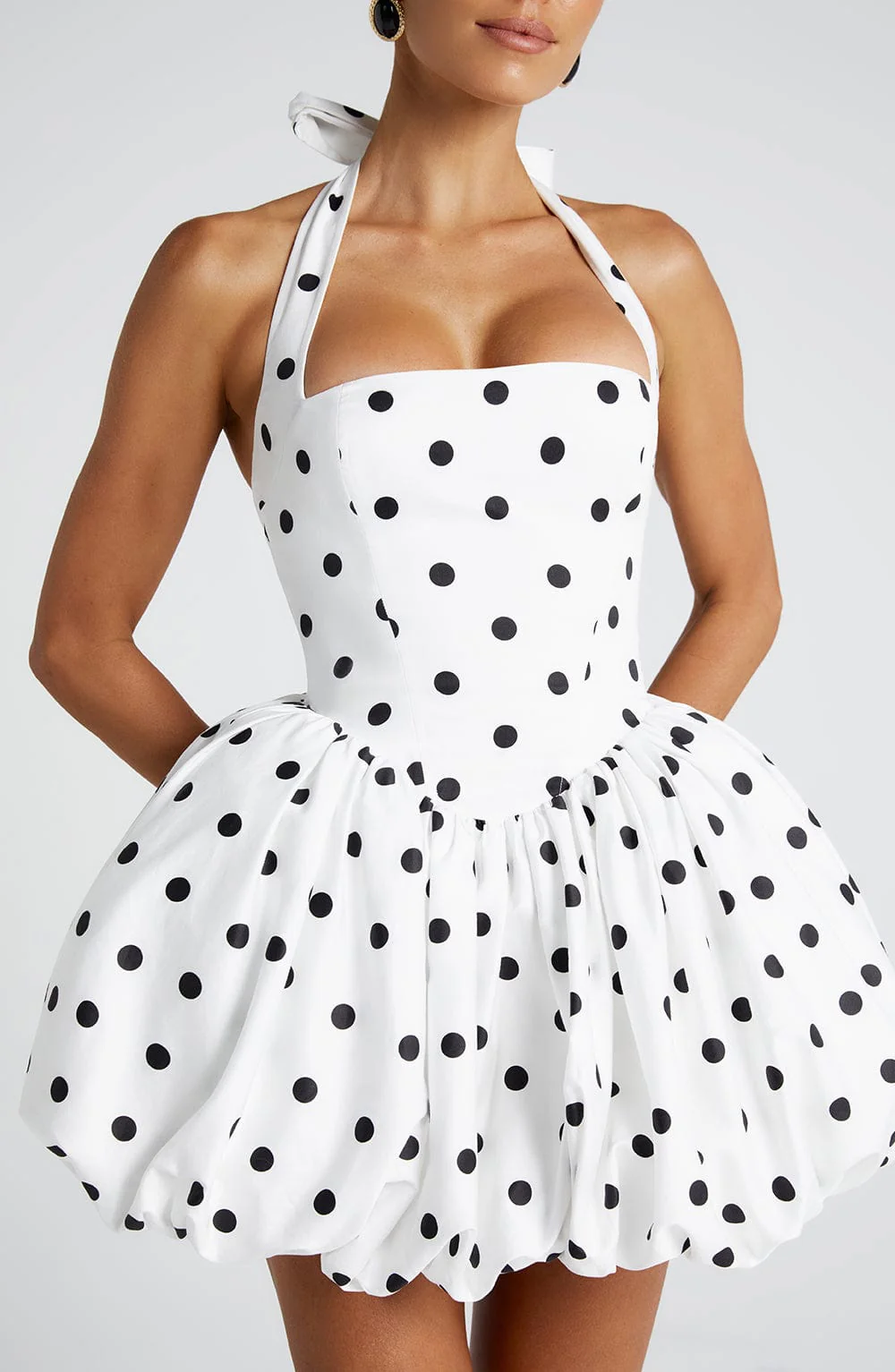 Maricia Mini Dress - Black Polka Dot Print - Image 5
