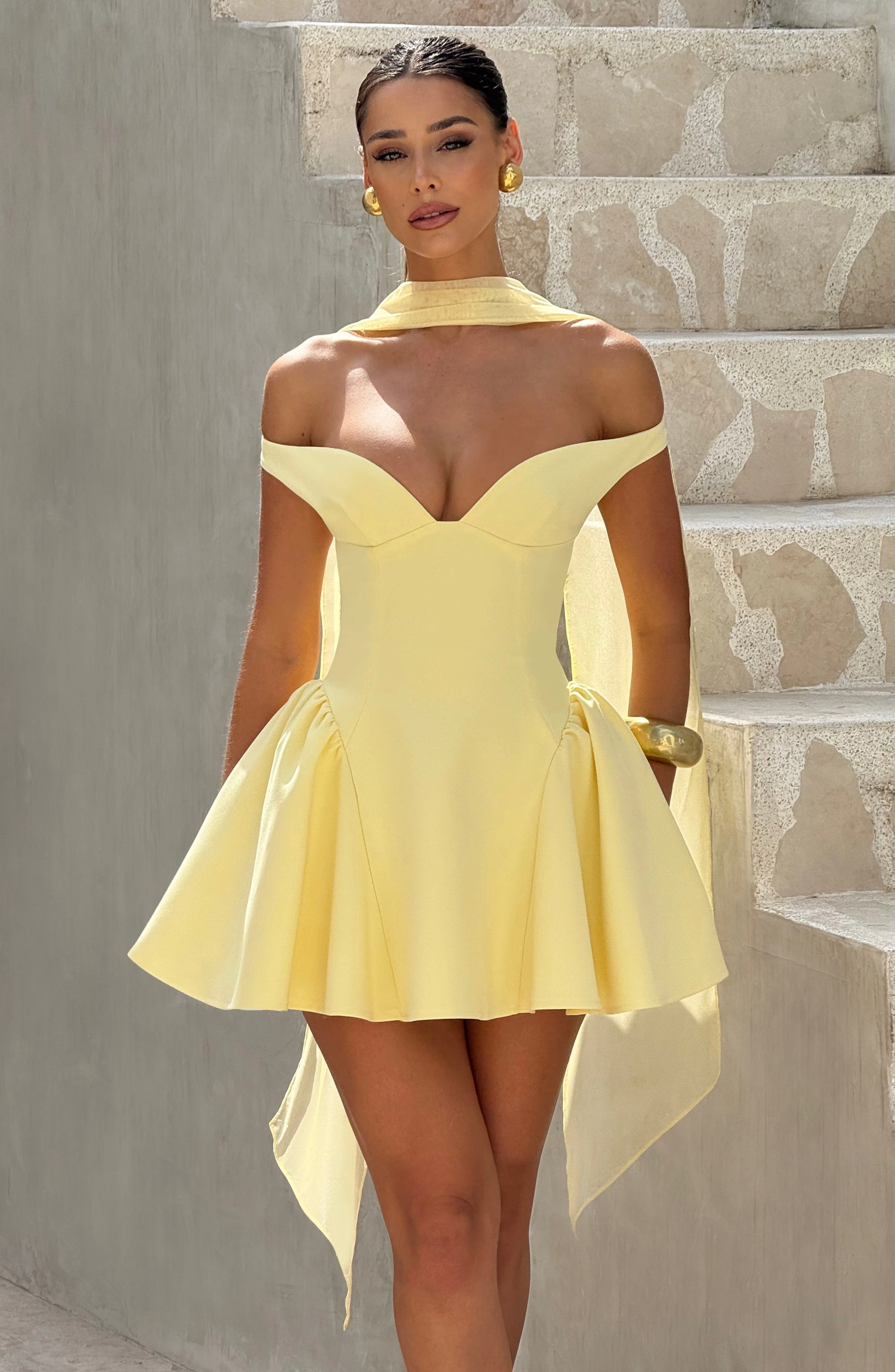 Marla Mini Dress - Lemon - Image 12