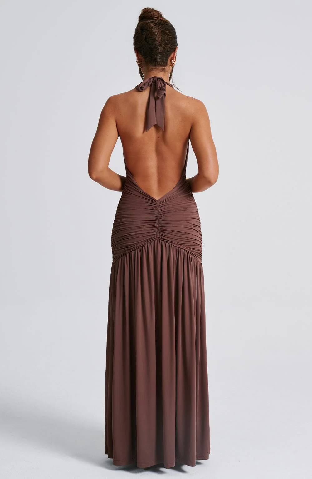 Melania Maxi Dress - Chocolate - Image 7