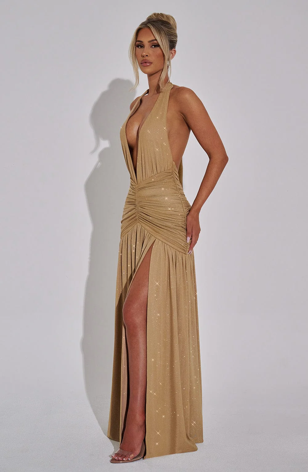 Melania Maxi Dress - Gold Sparkle - Image 6