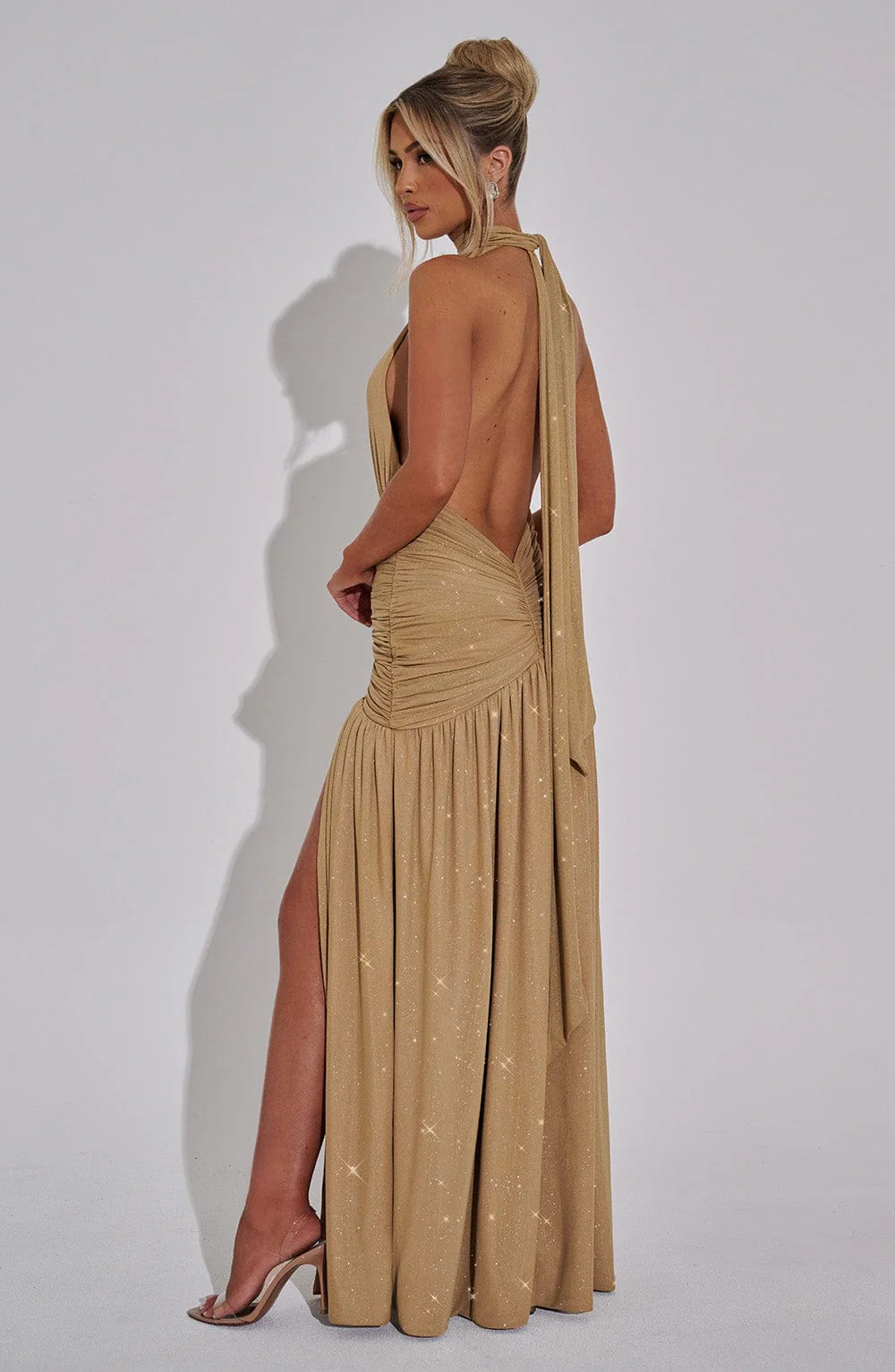 Melania Maxi Dress - Gold Sparkle - Image 7