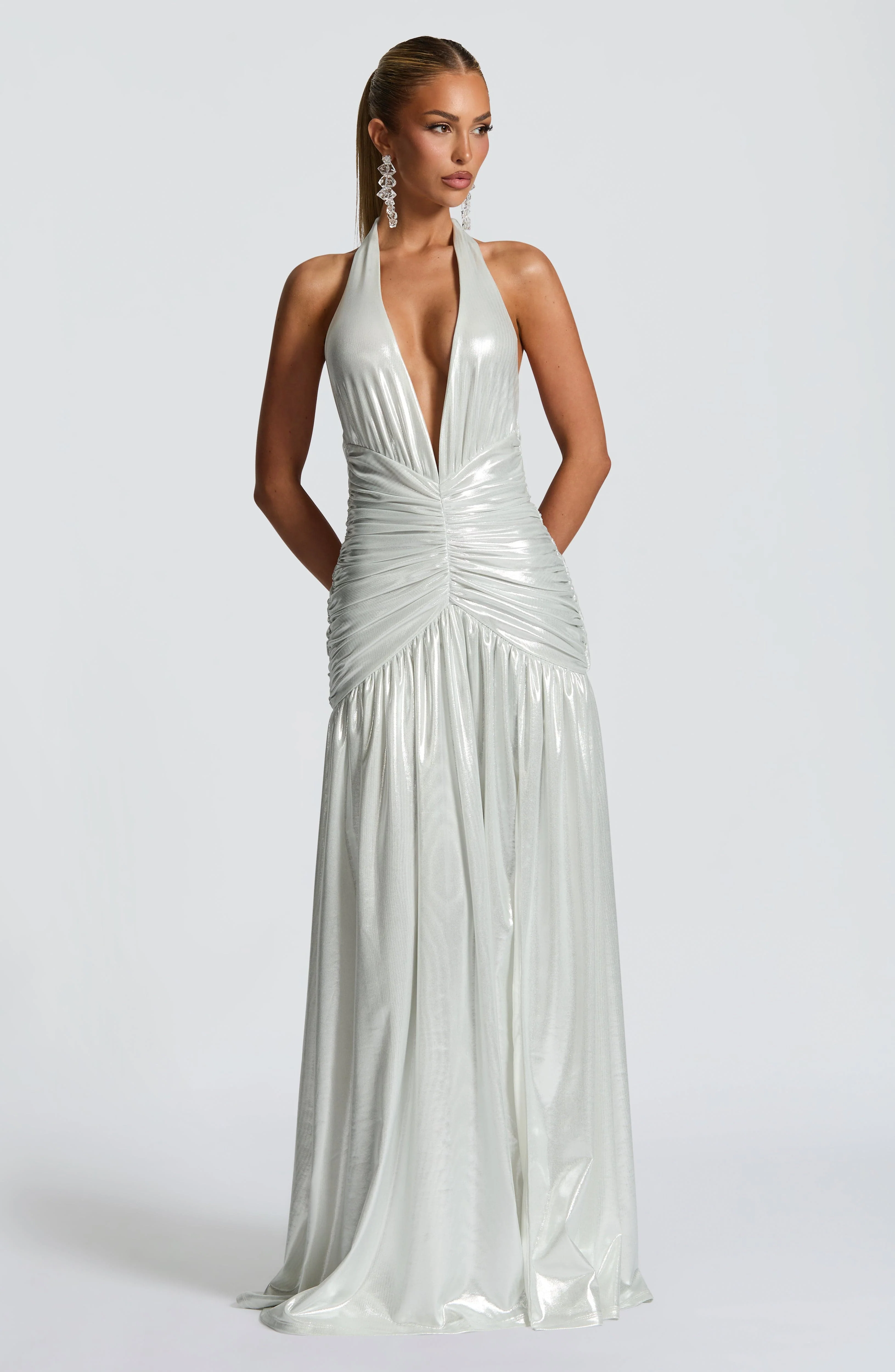 Melania Maxi Dress - Silver - Image 8