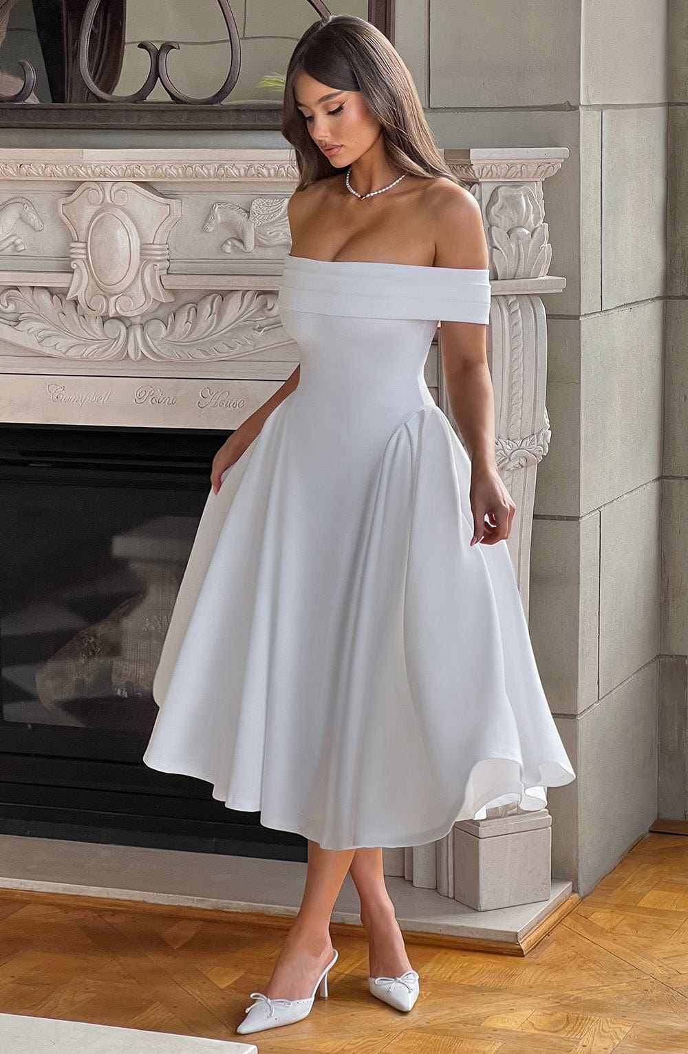 Miranda Midi Dress - Ivory - Image 4