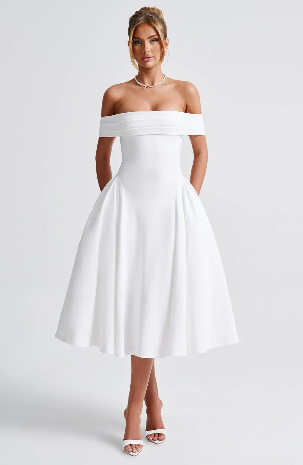 Miranda Midi Dress - Ivory - Image 9