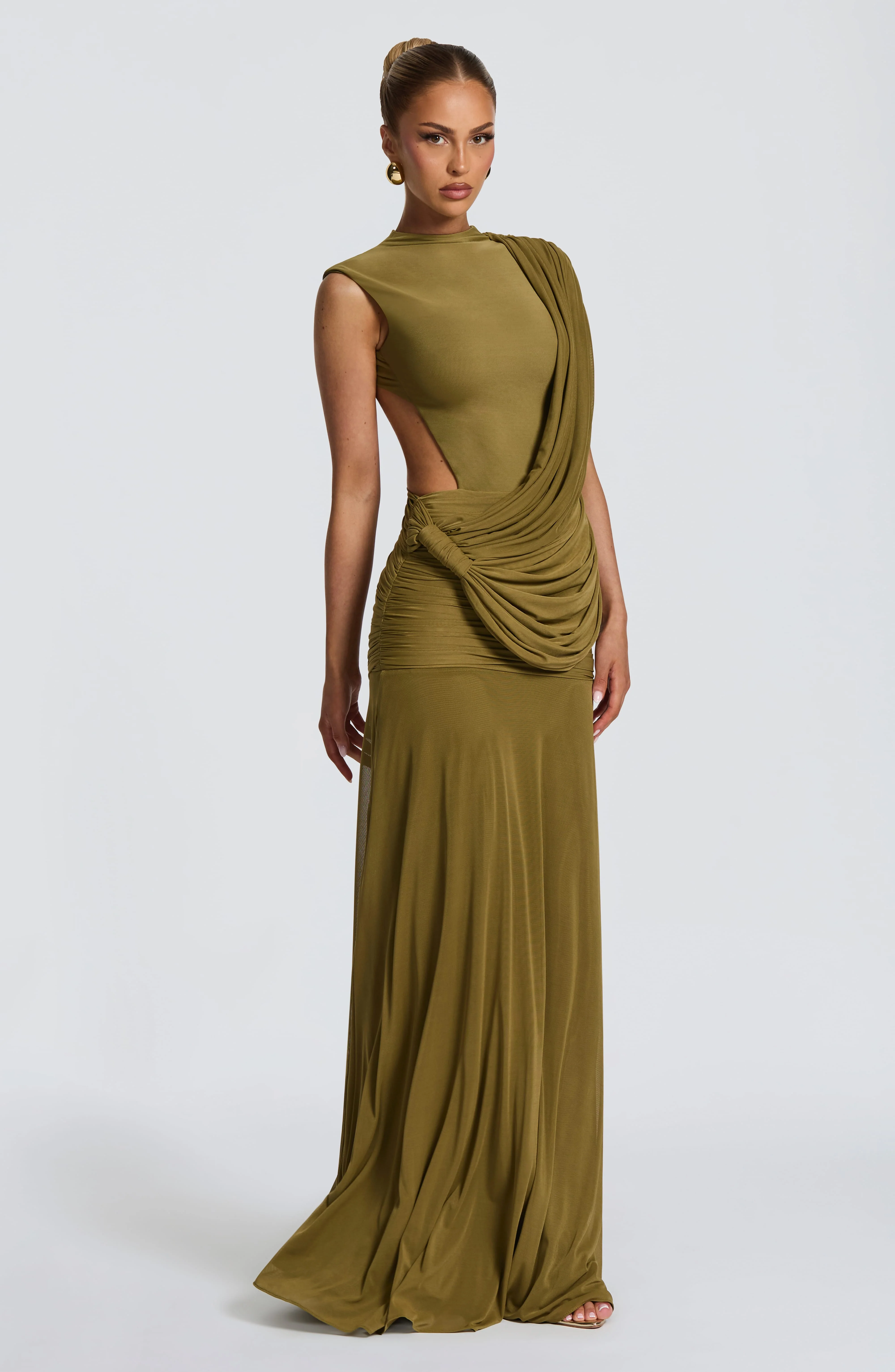 Mireya Maxi Dress - Deep Olive - Image 3