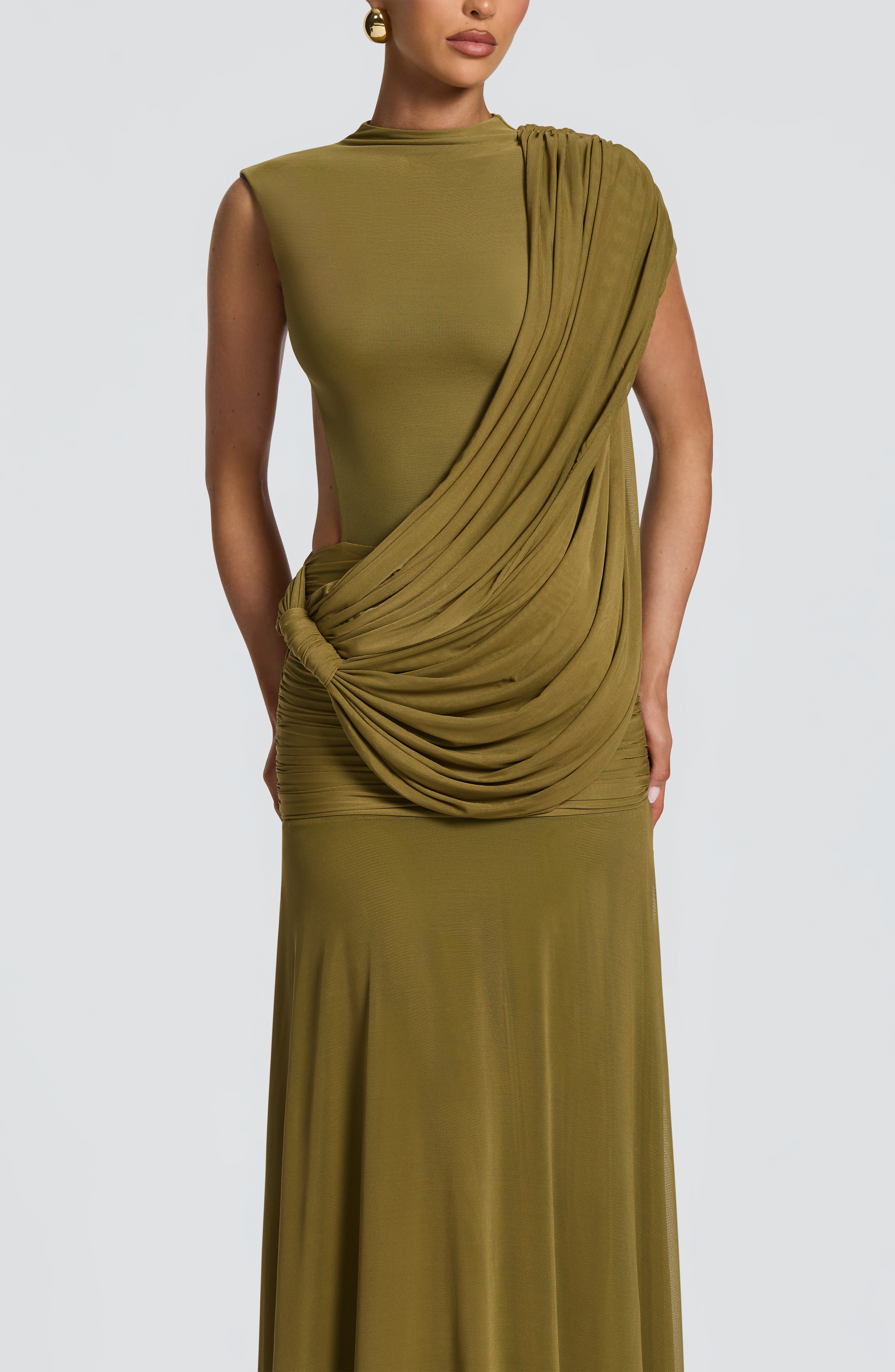 Mireya Maxi Dress - Deep Olive - Image 5