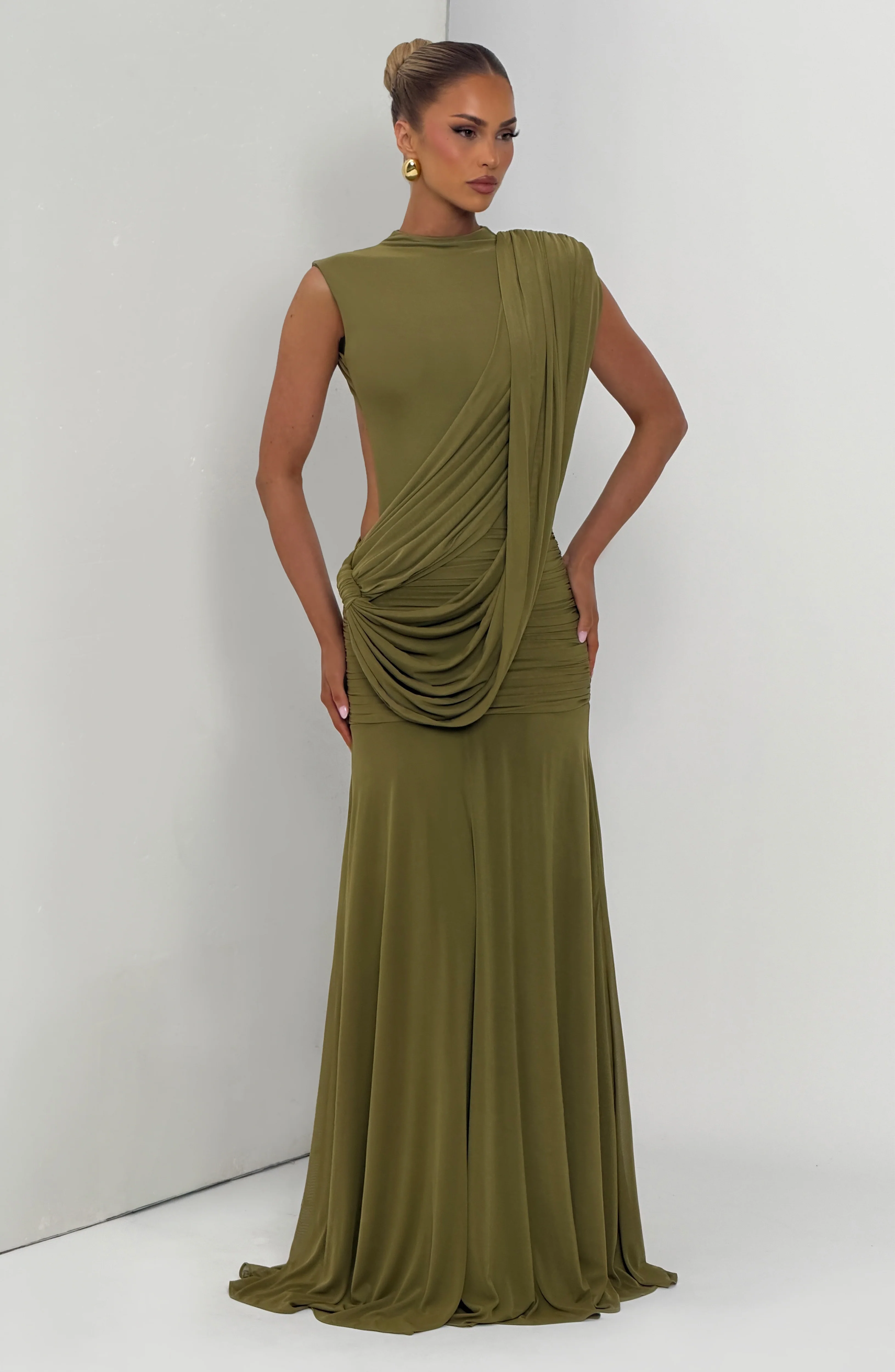 Mireya Maxi Dress - Deep Olive - Image 8