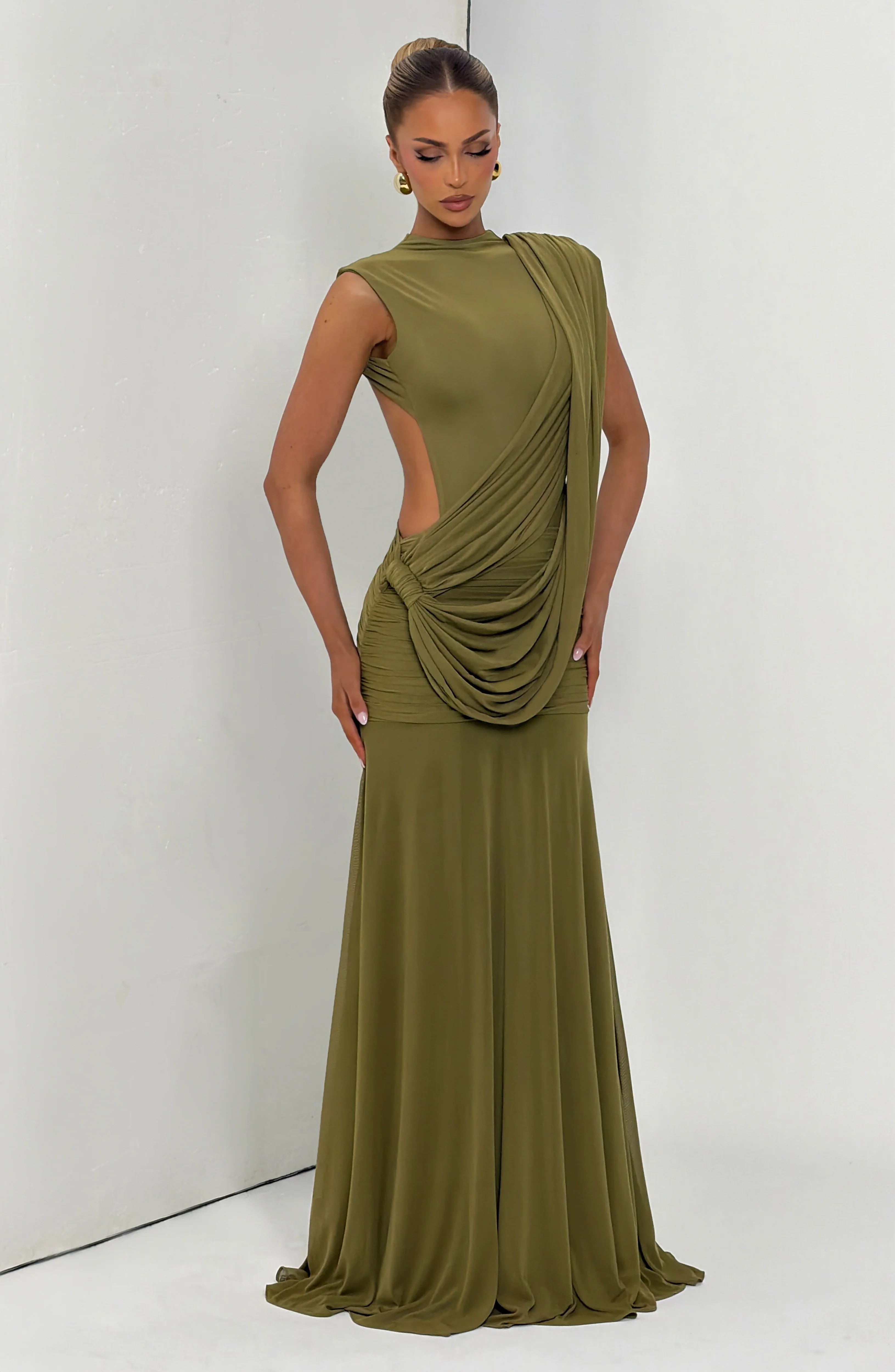 Mireya Maxi Dress - Deep Olive - Image 9