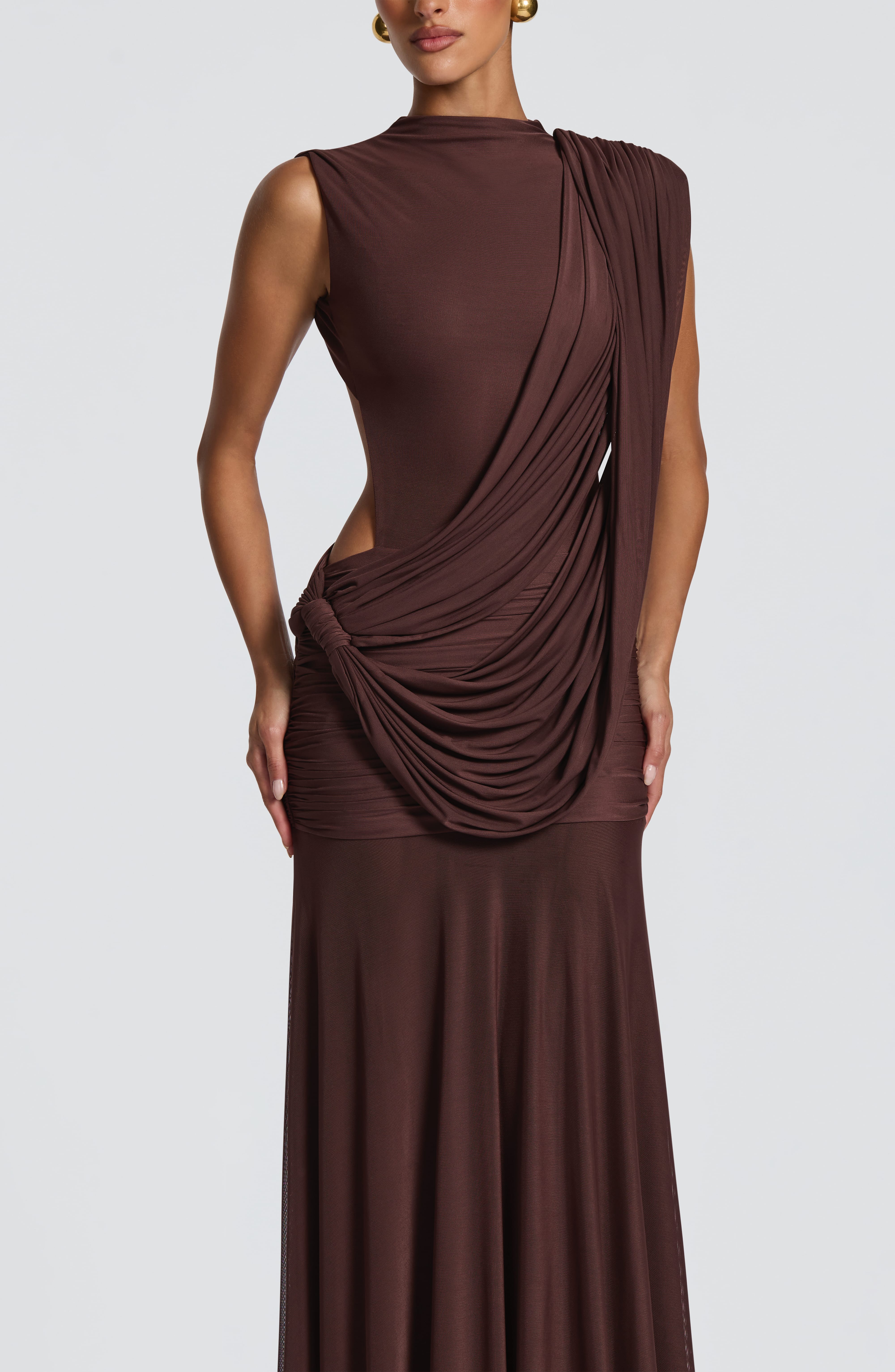Mireya Maxi Dress - Plum Brown - Image 6