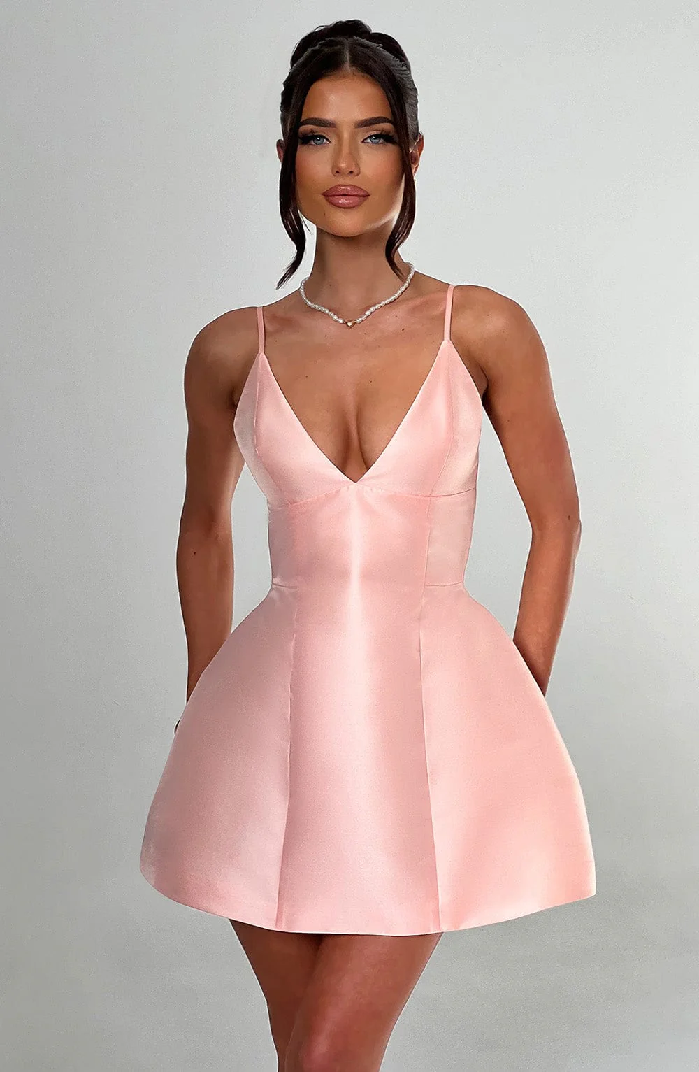 Nicole Mini Dress - Peach - Image 2