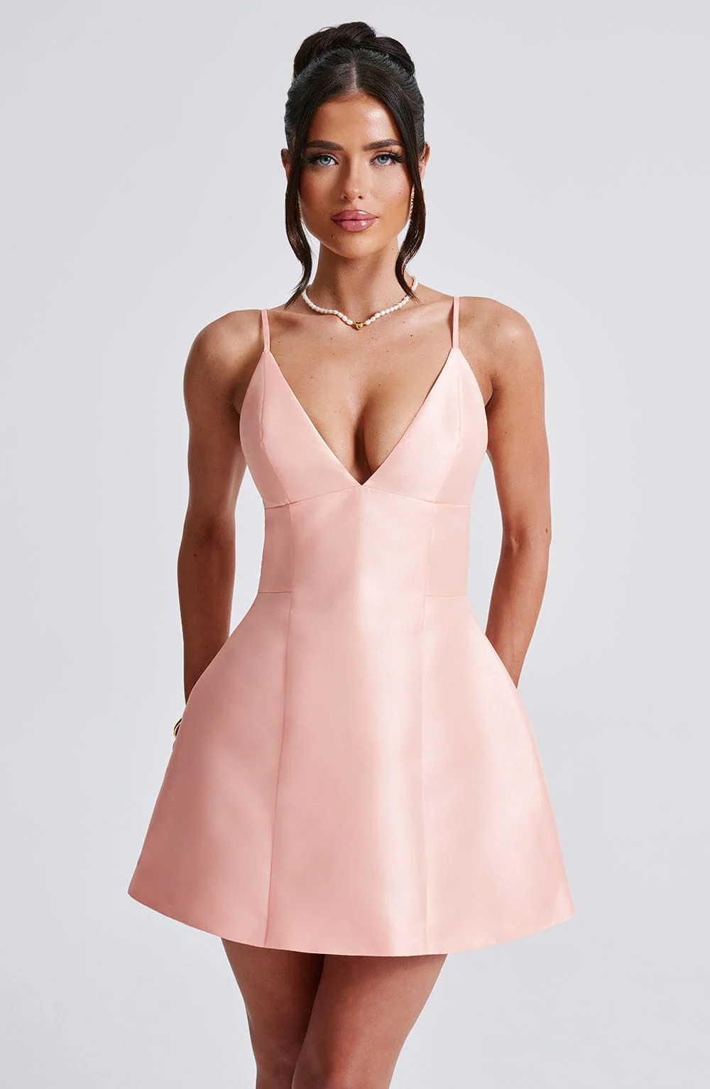 Nicole Mini Dress - Peach - Image 7