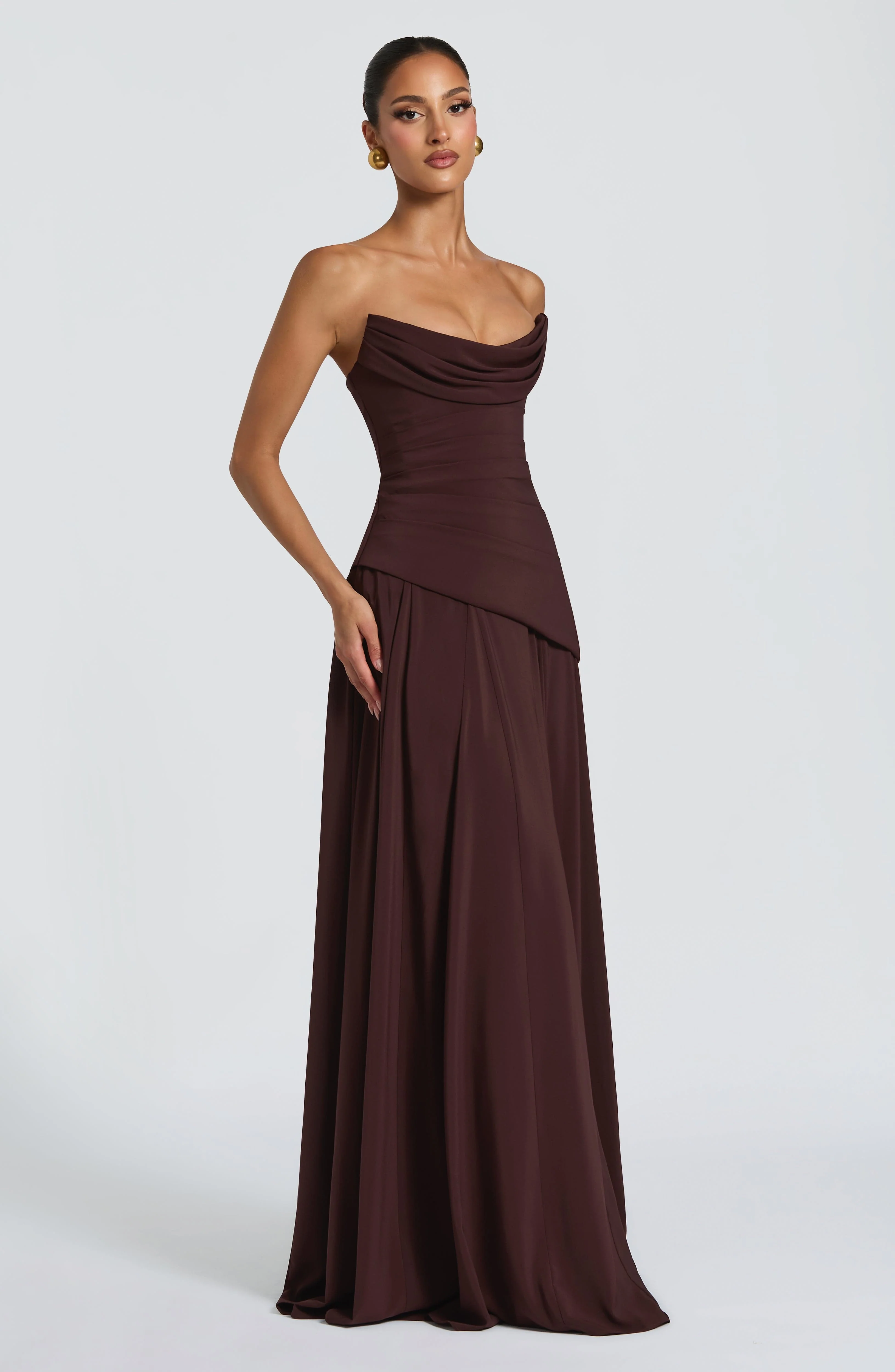 Patricia Maxi Dress - Plum Brown - Image 9