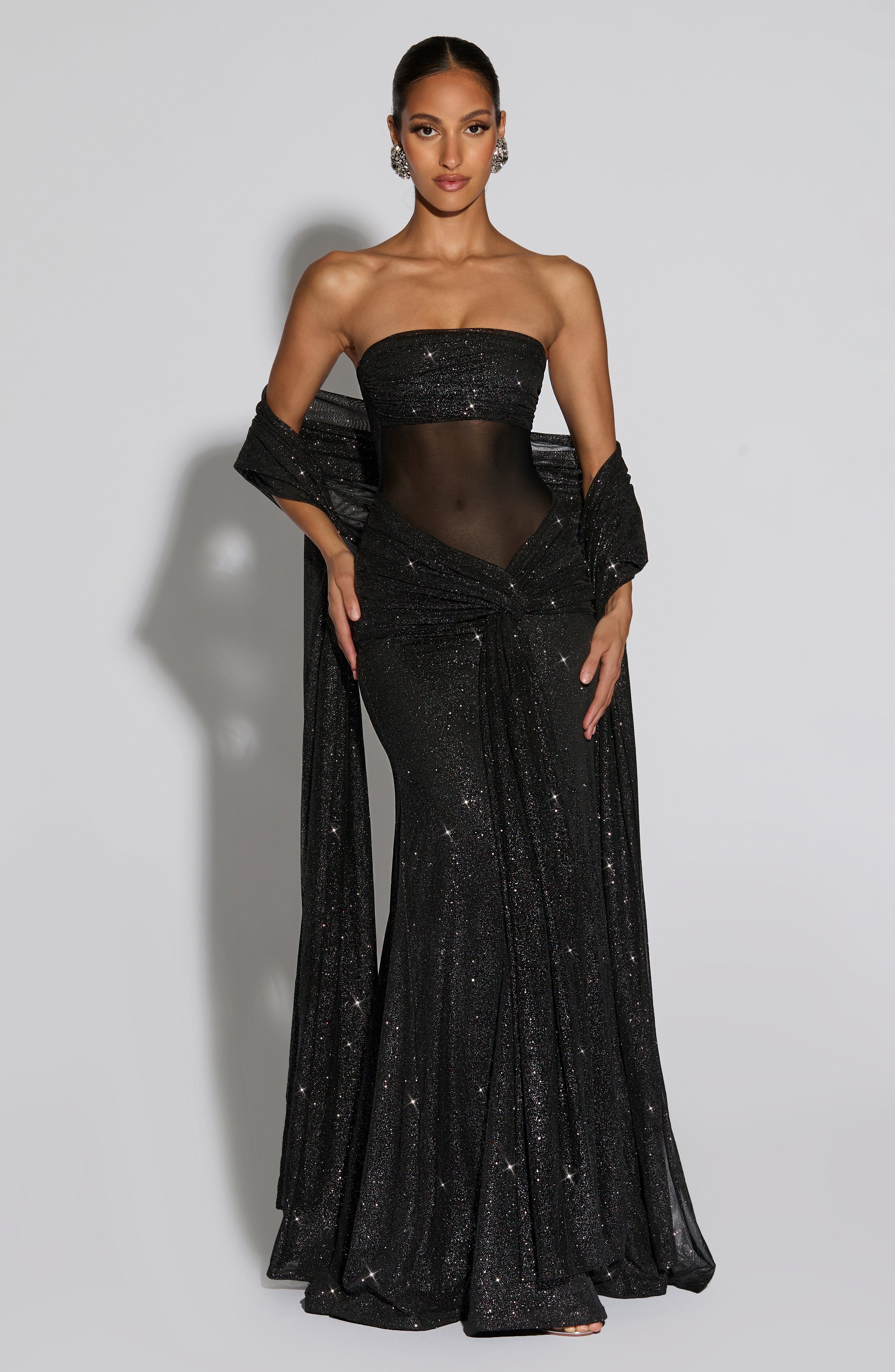 Paula Maxi Dress - Black Sparkle - Image 2