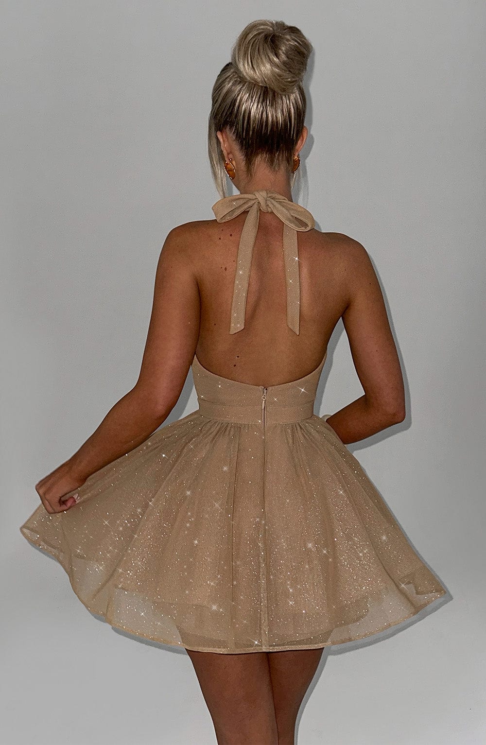 Pippa Mini Dress - Gold Sparkle - Image 2