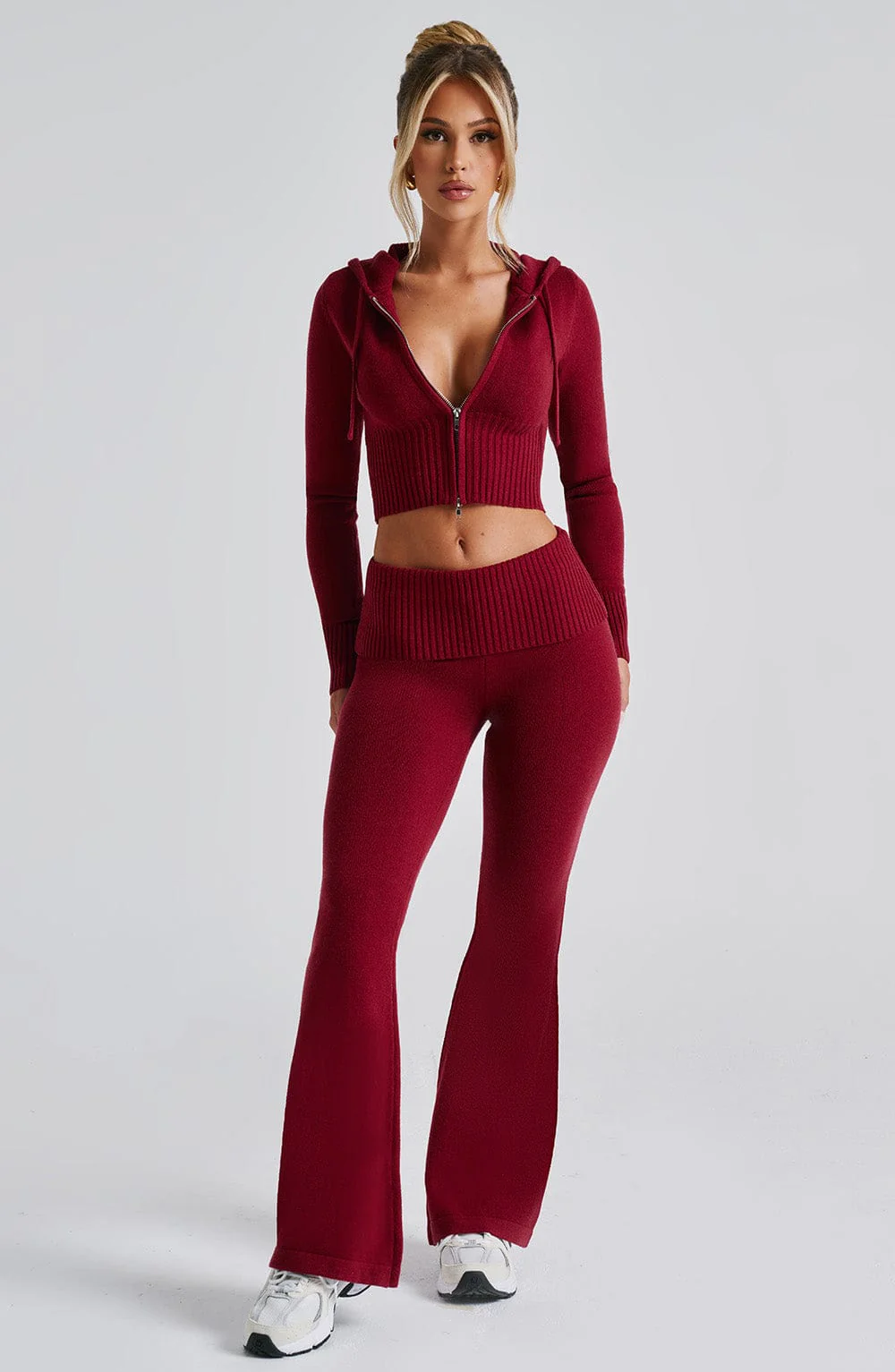 Portia Knit Hoodie - Red - Image 8
