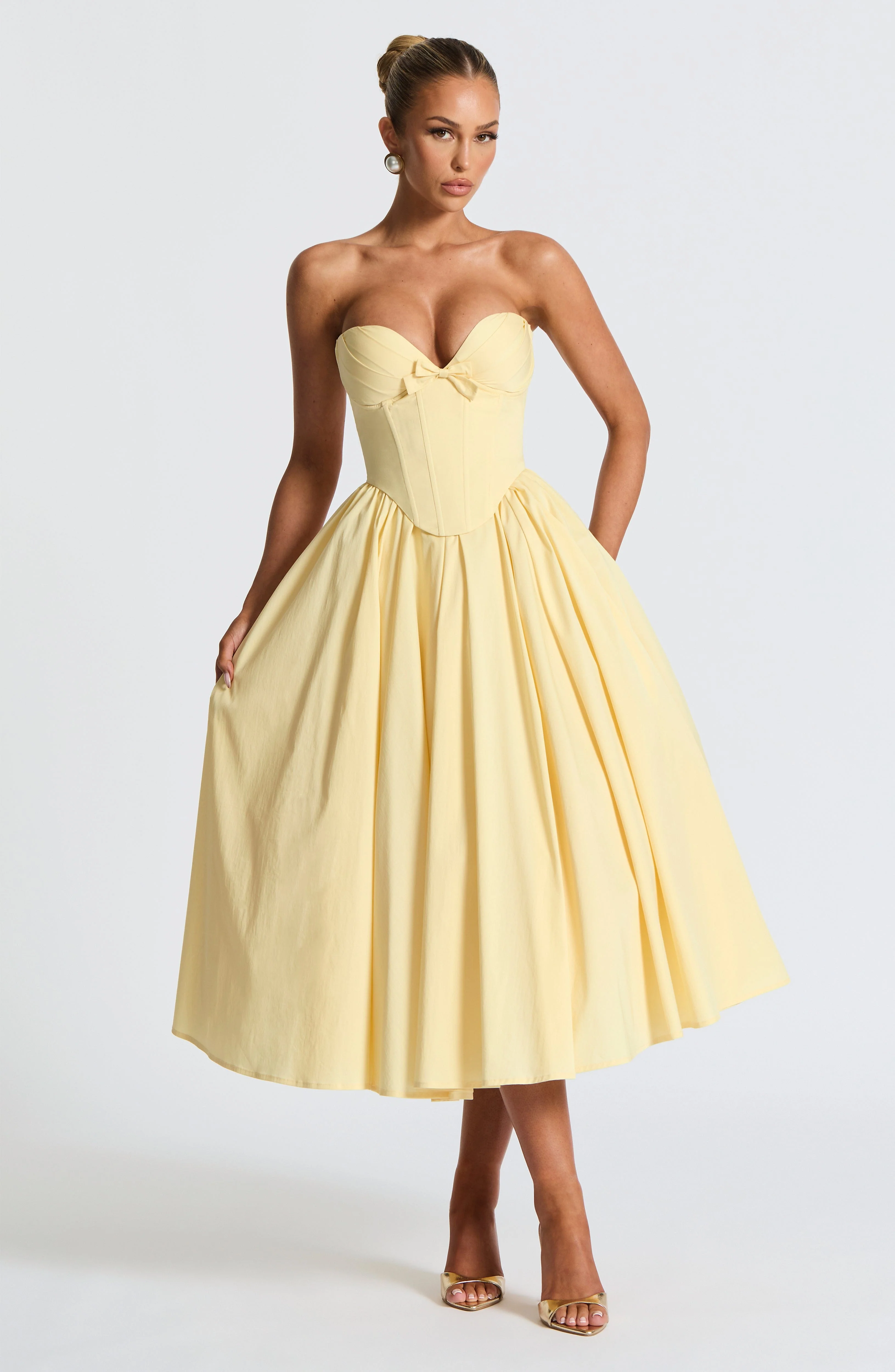 Prim Midi Dress - Lemon - Image 5