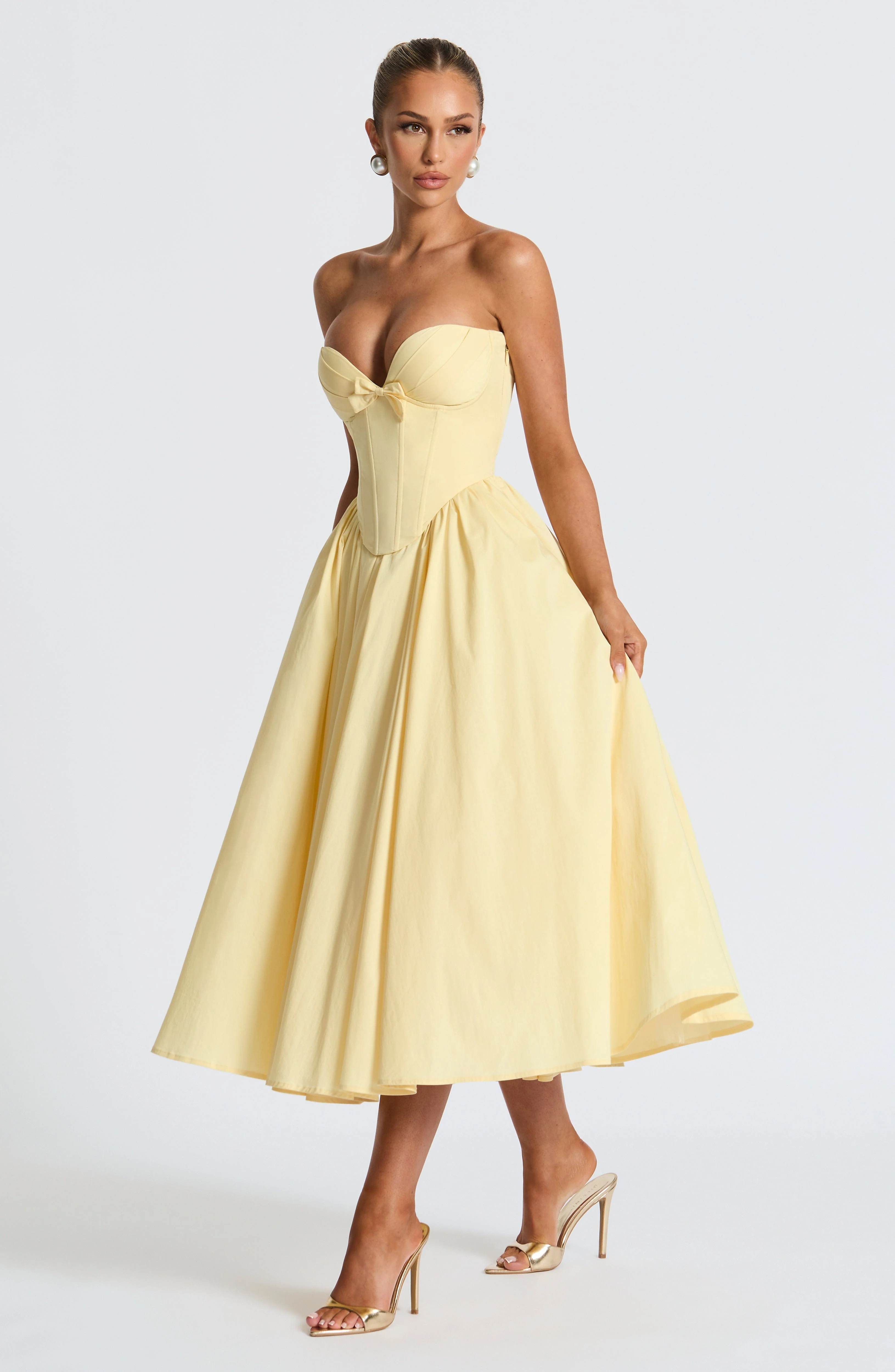 Prim Midi Dress - Lemon - Image 6
