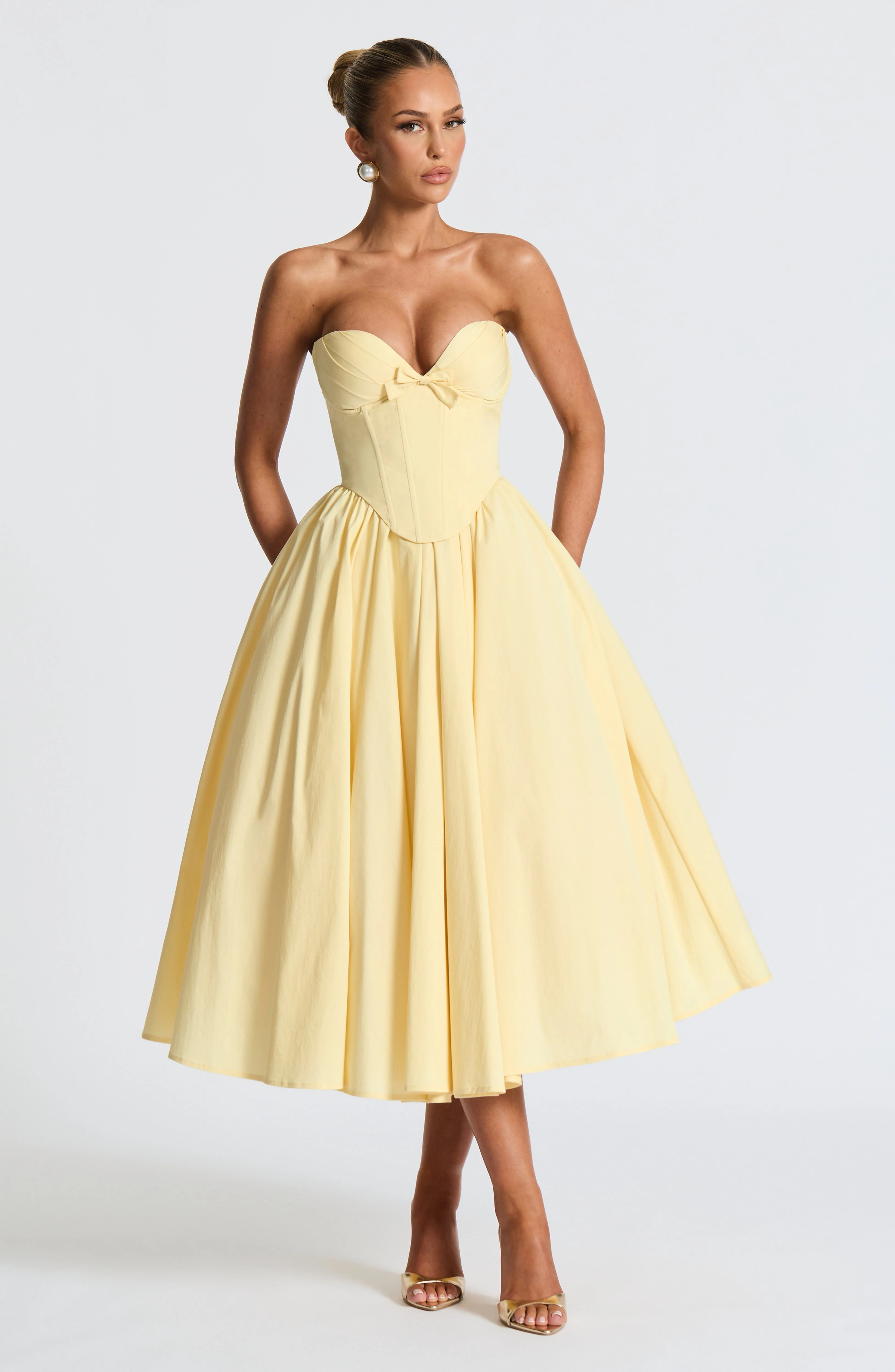 Prim Midi Dress - Lemon - Image 8