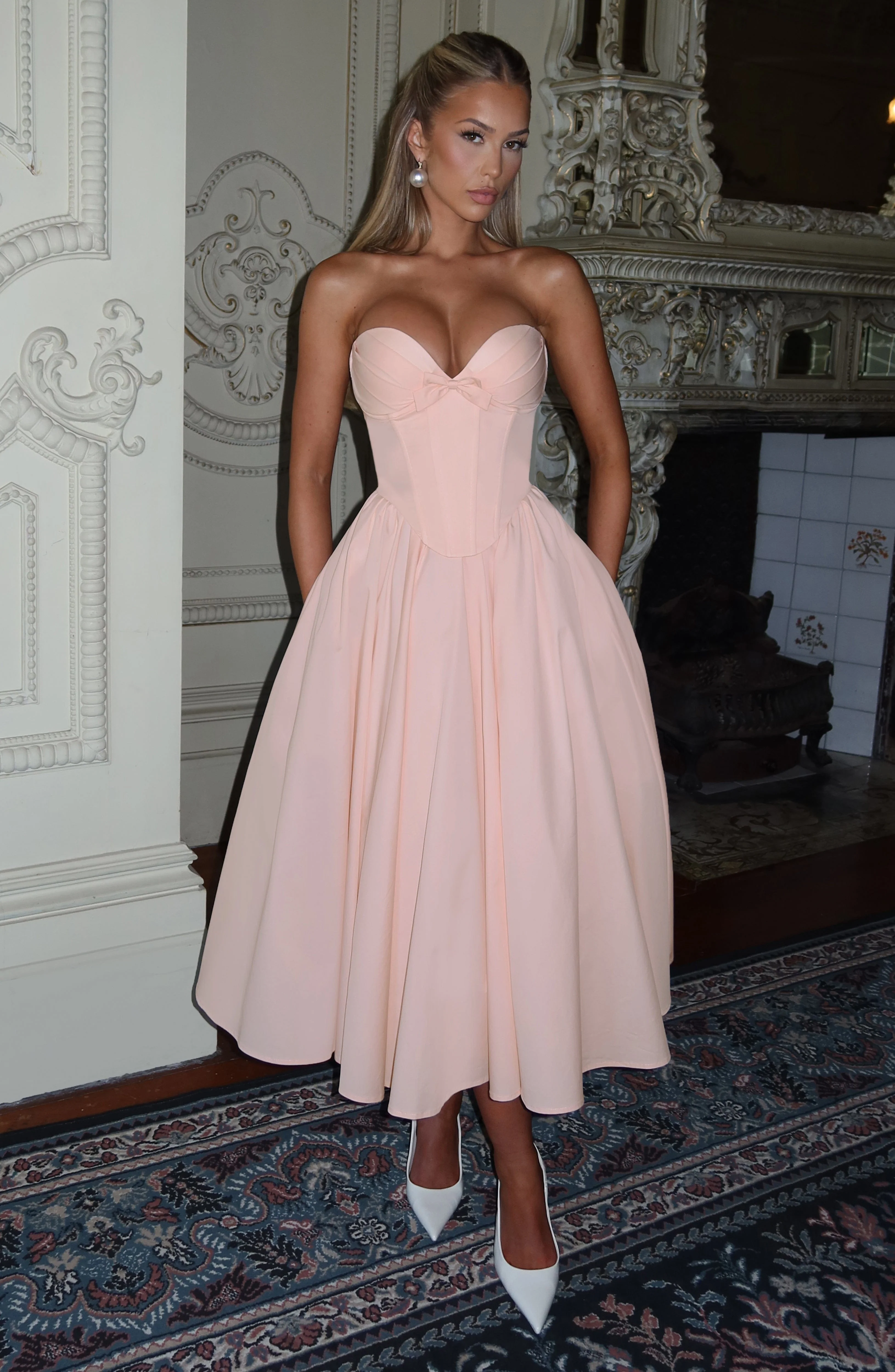 Prim Midi Dress - Soft Peach - Image 6