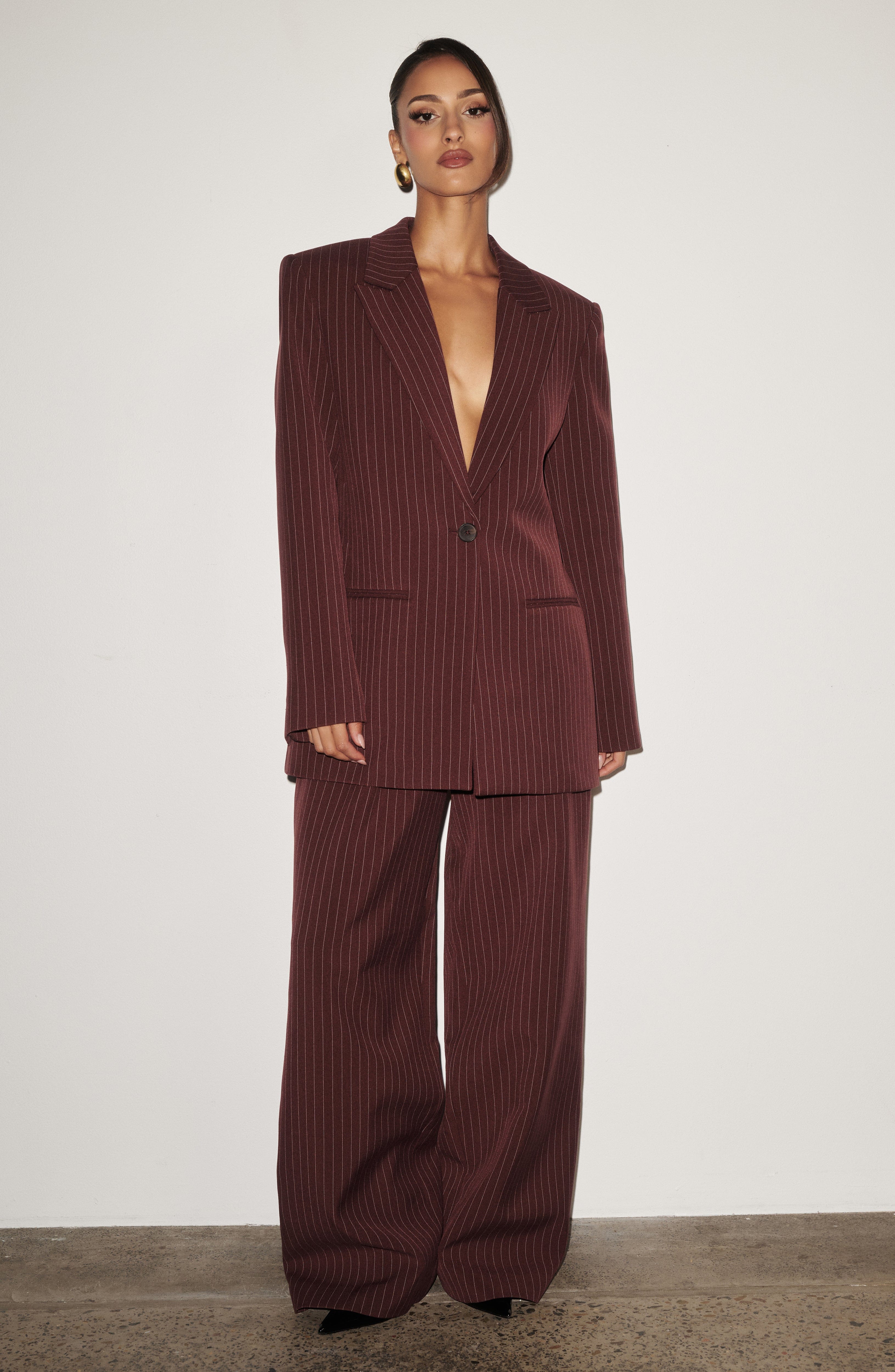 Reece Blazer - Burgundy Pinstripe - Image 4