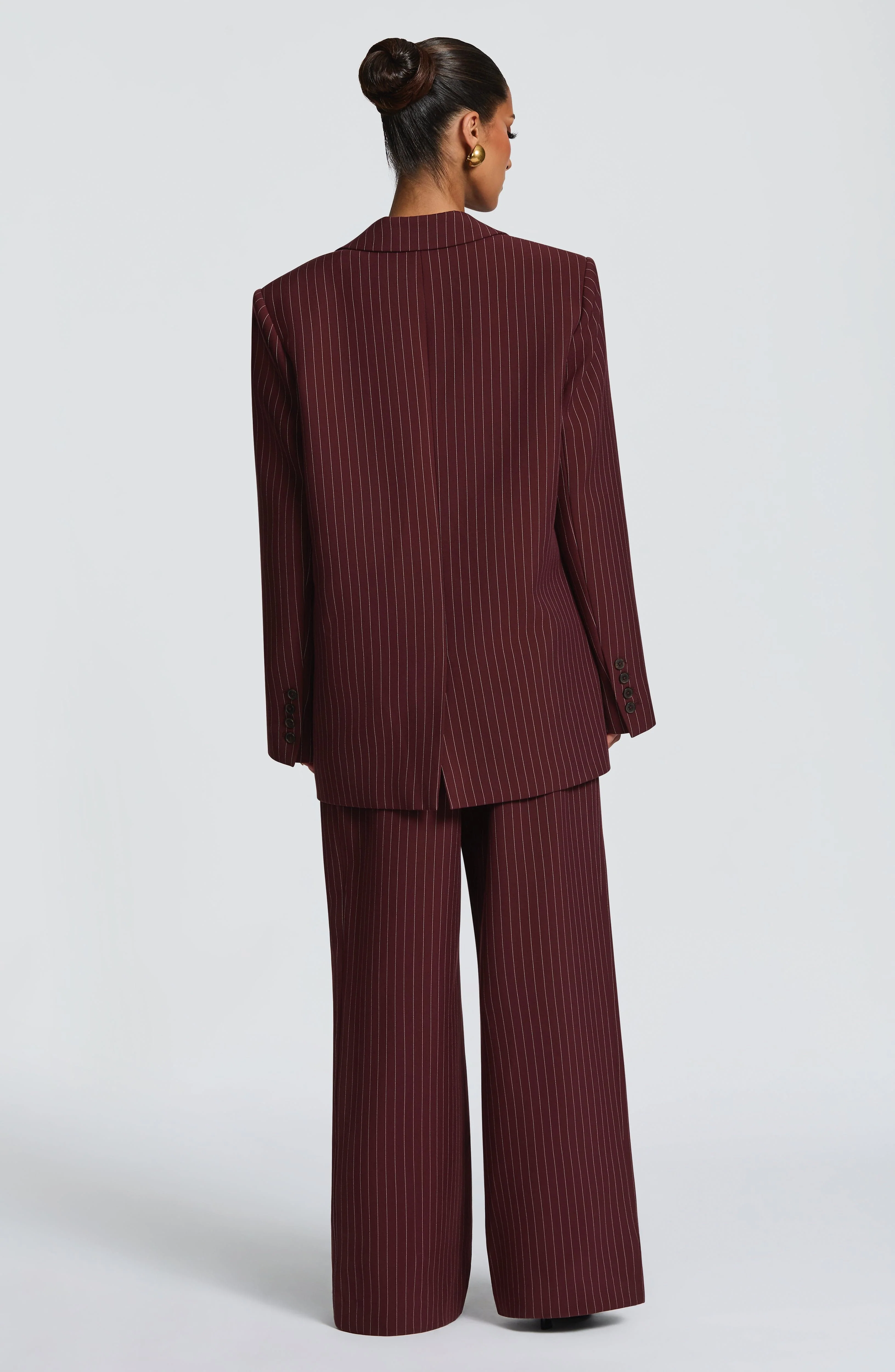 Reece Blazer - Burgundy Pinstripe - Image 6