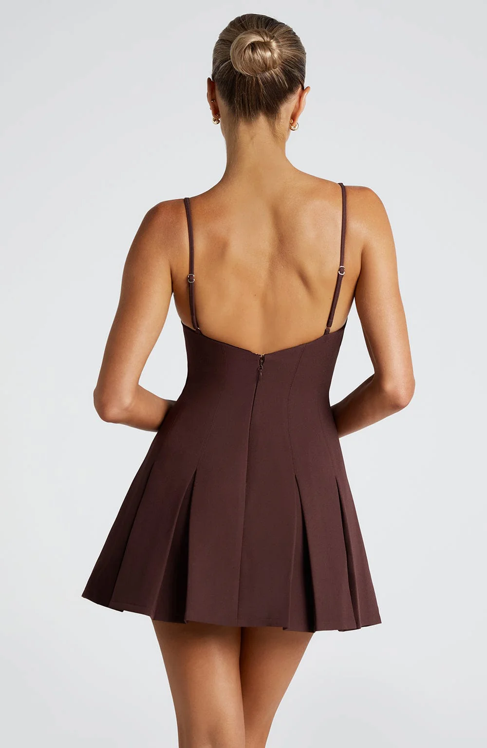Rory Mini Dress - Plum Brown - Image 5