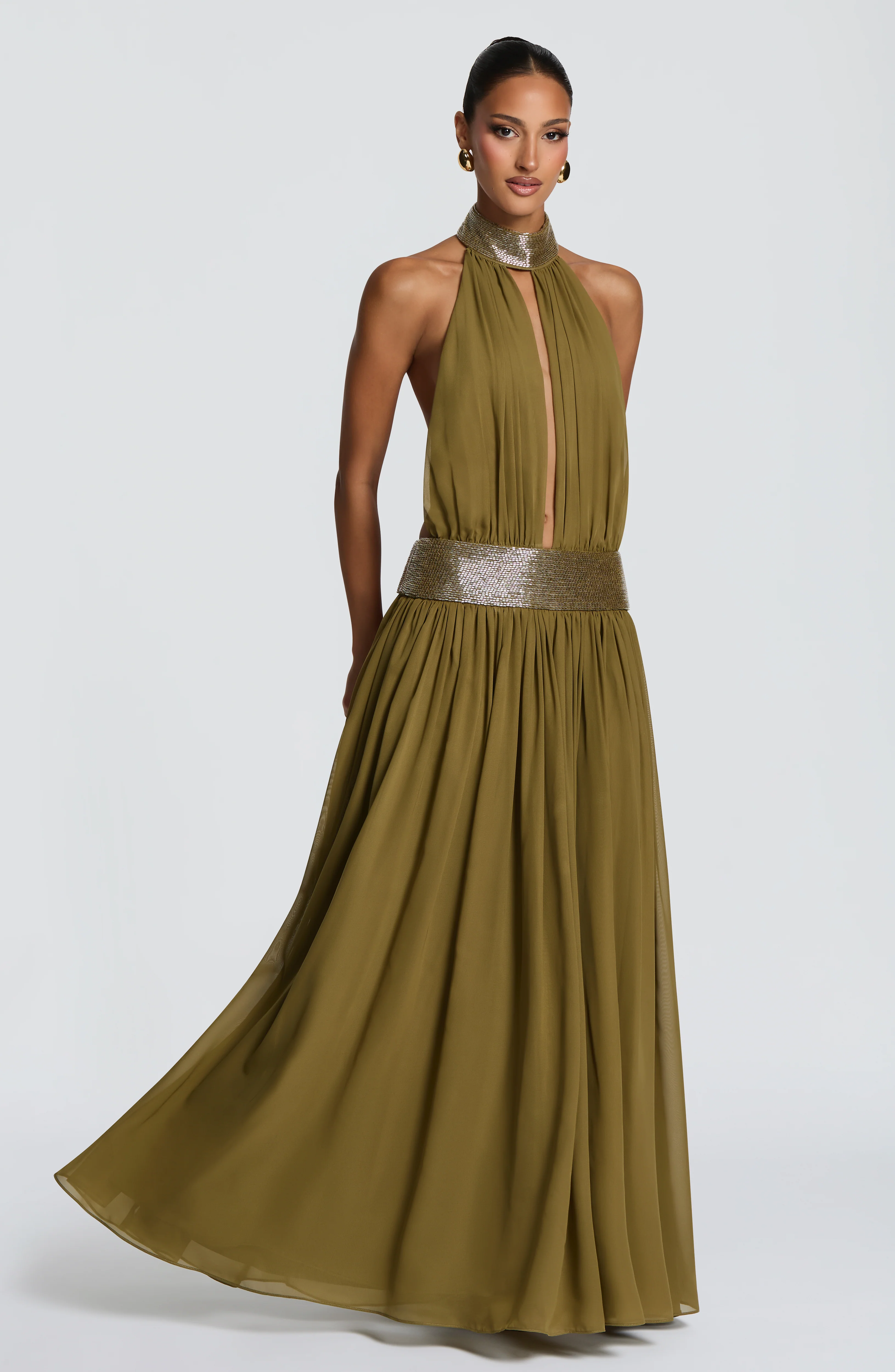 Rosalina Maxi Dress - Deep Olive - Image 7