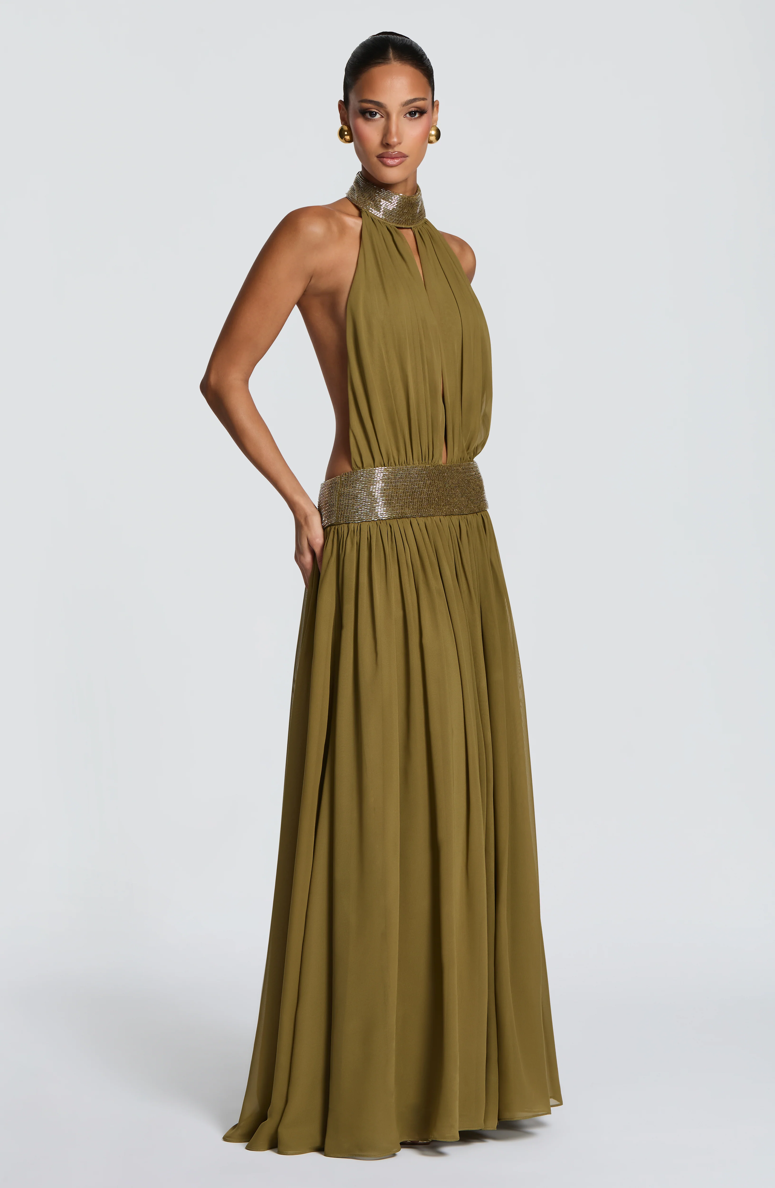 Rosalina Maxi Dress - Deep Olive - Image 9